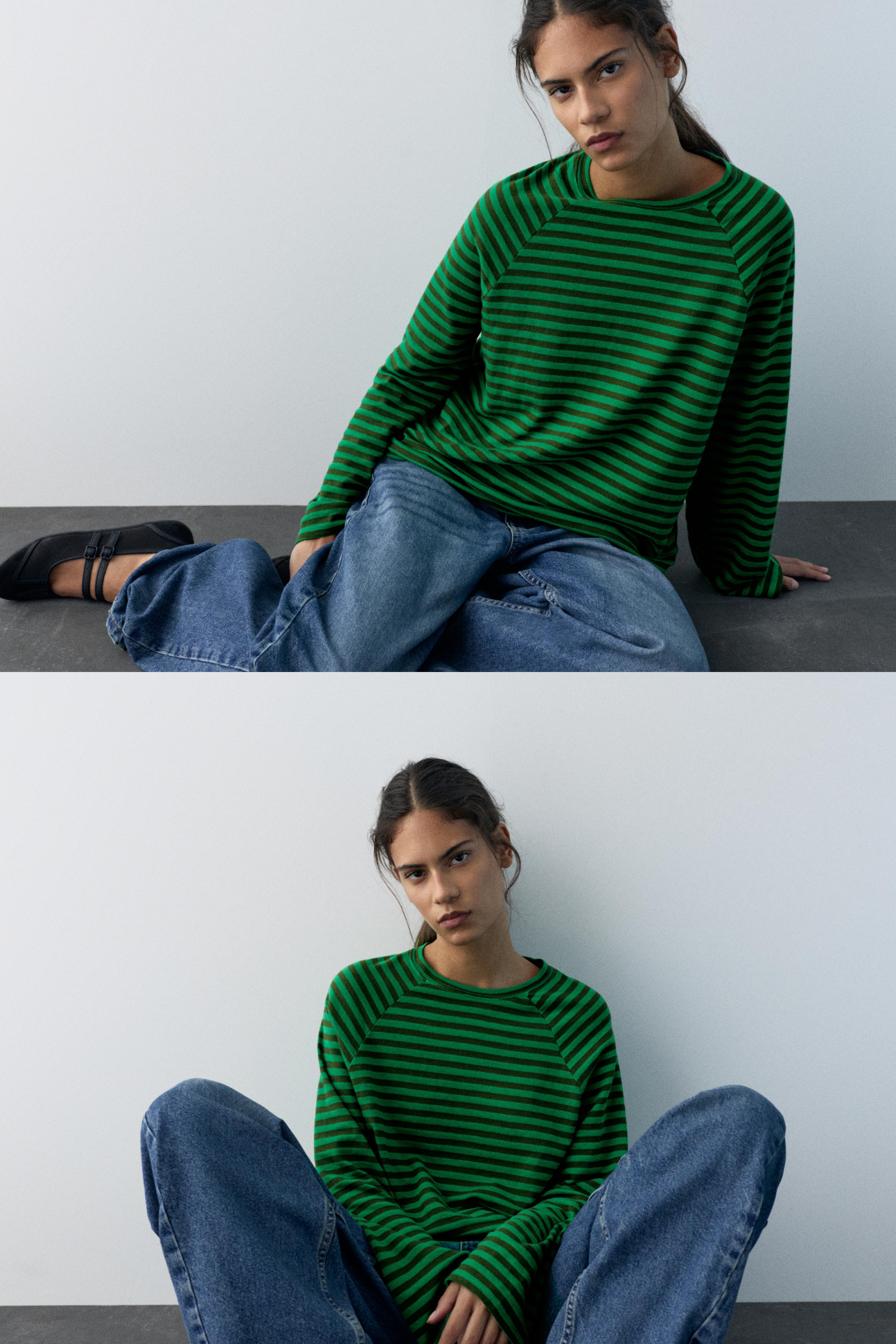 Uzun kollu çizgili tişört - Görsel 30