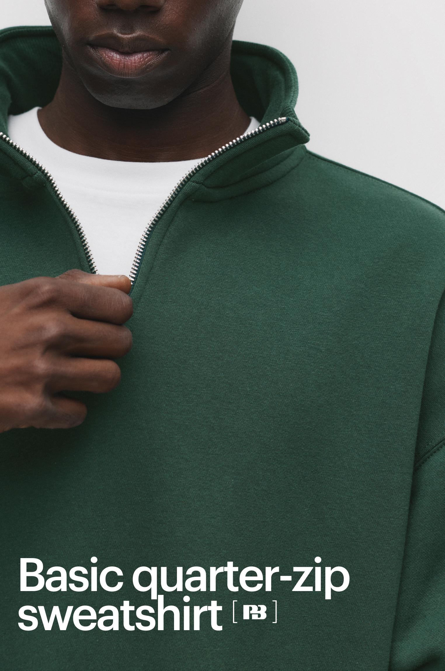 Basic quarter-zip sweatshirt — Bottle