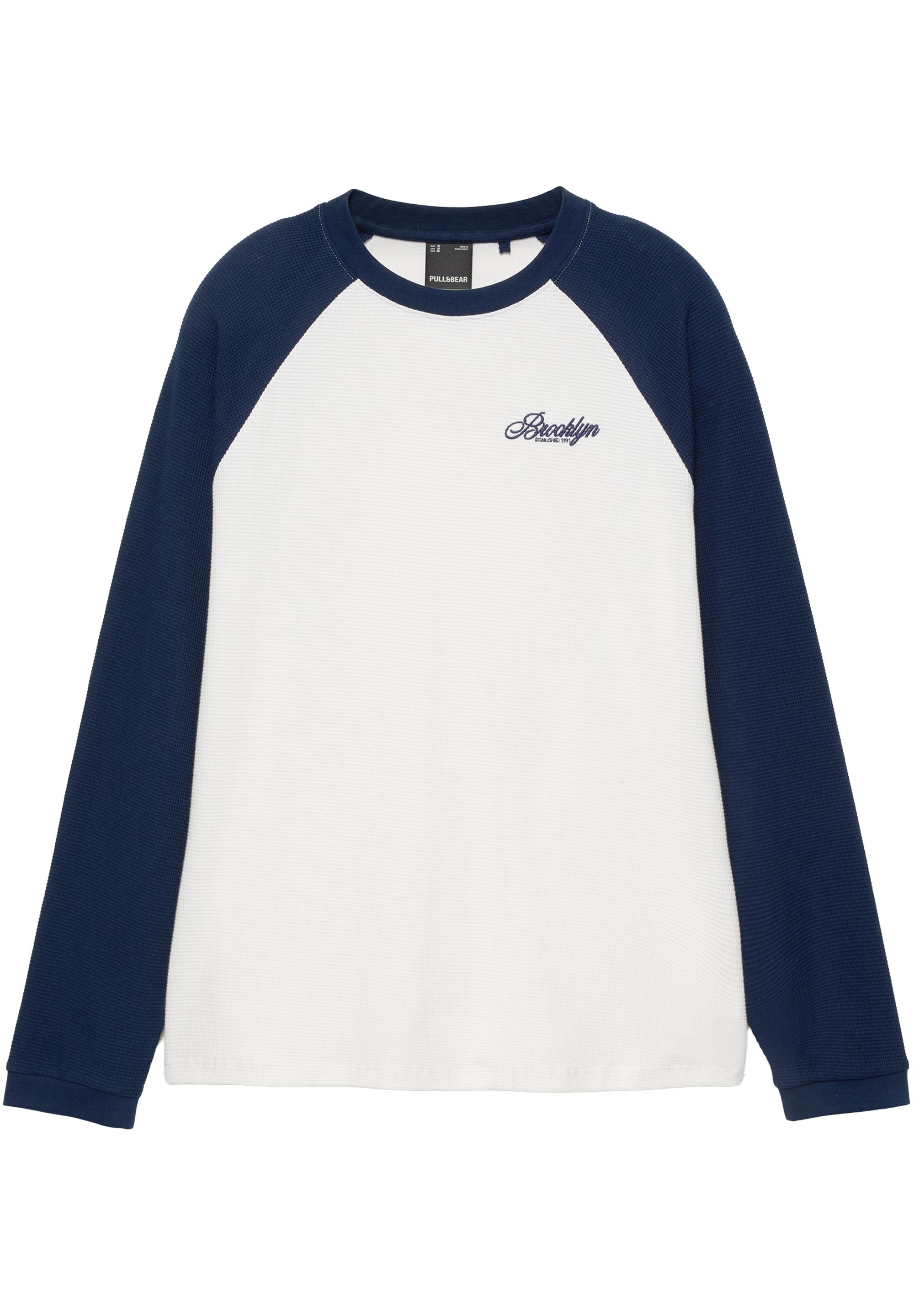 Embroidered raglan sleeve T-shirt — Navy