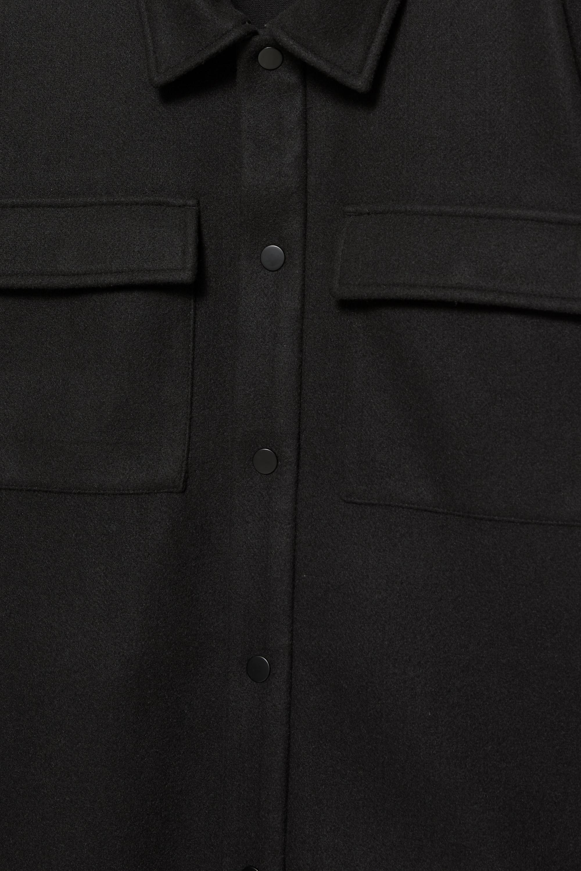 Cepli yünlü ince ceket - Görsel 4