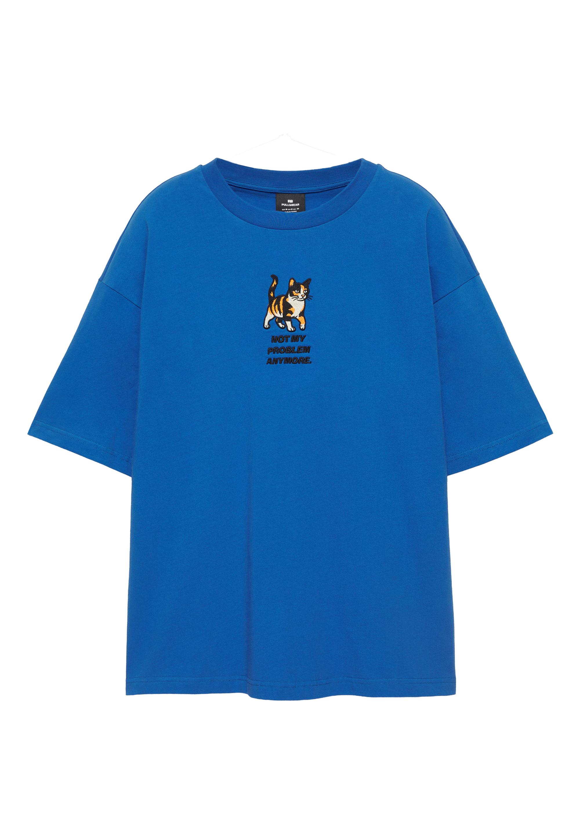 Cat graphic T-shirt — Deep blue