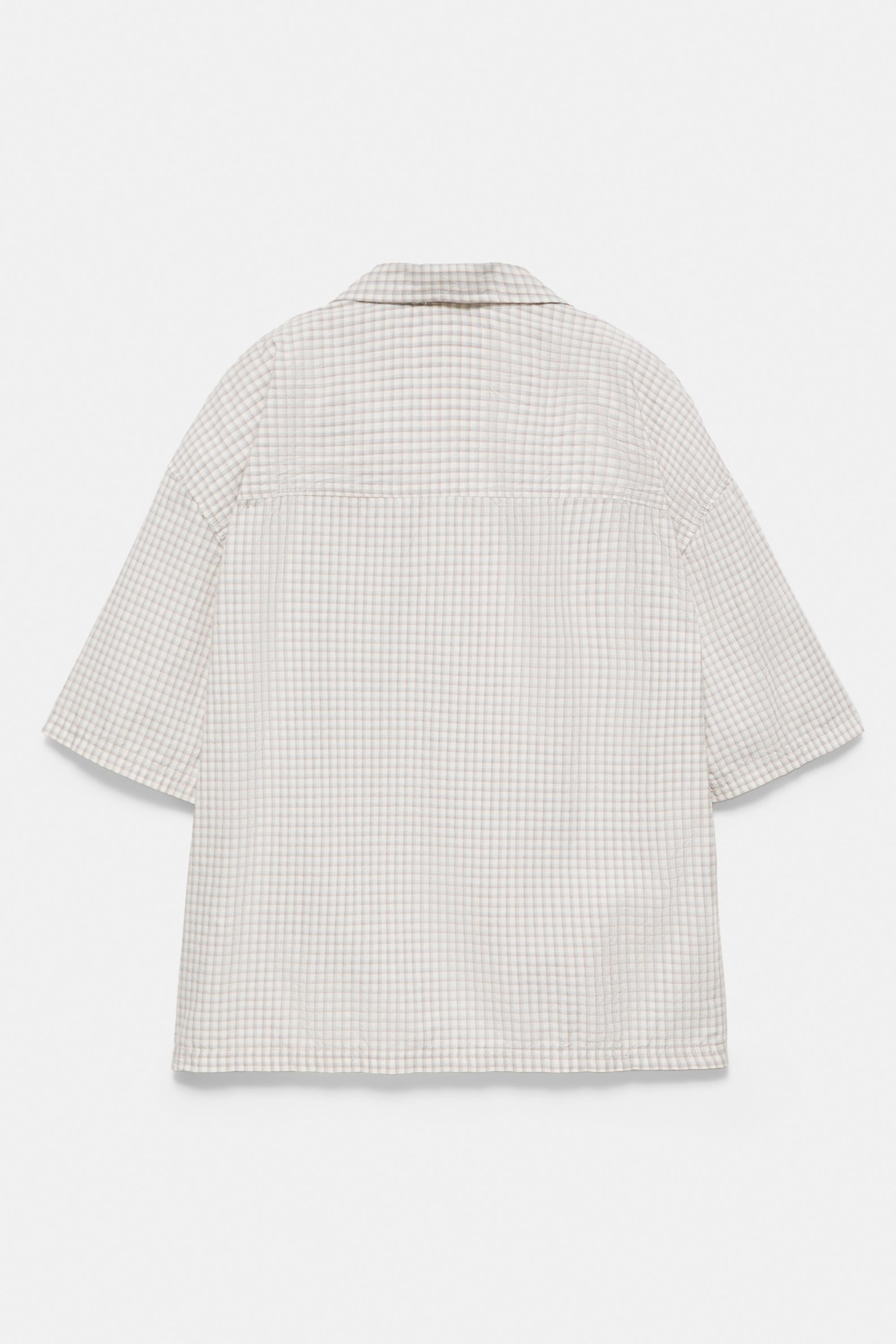 Short sleeve check shirt — Grey marl