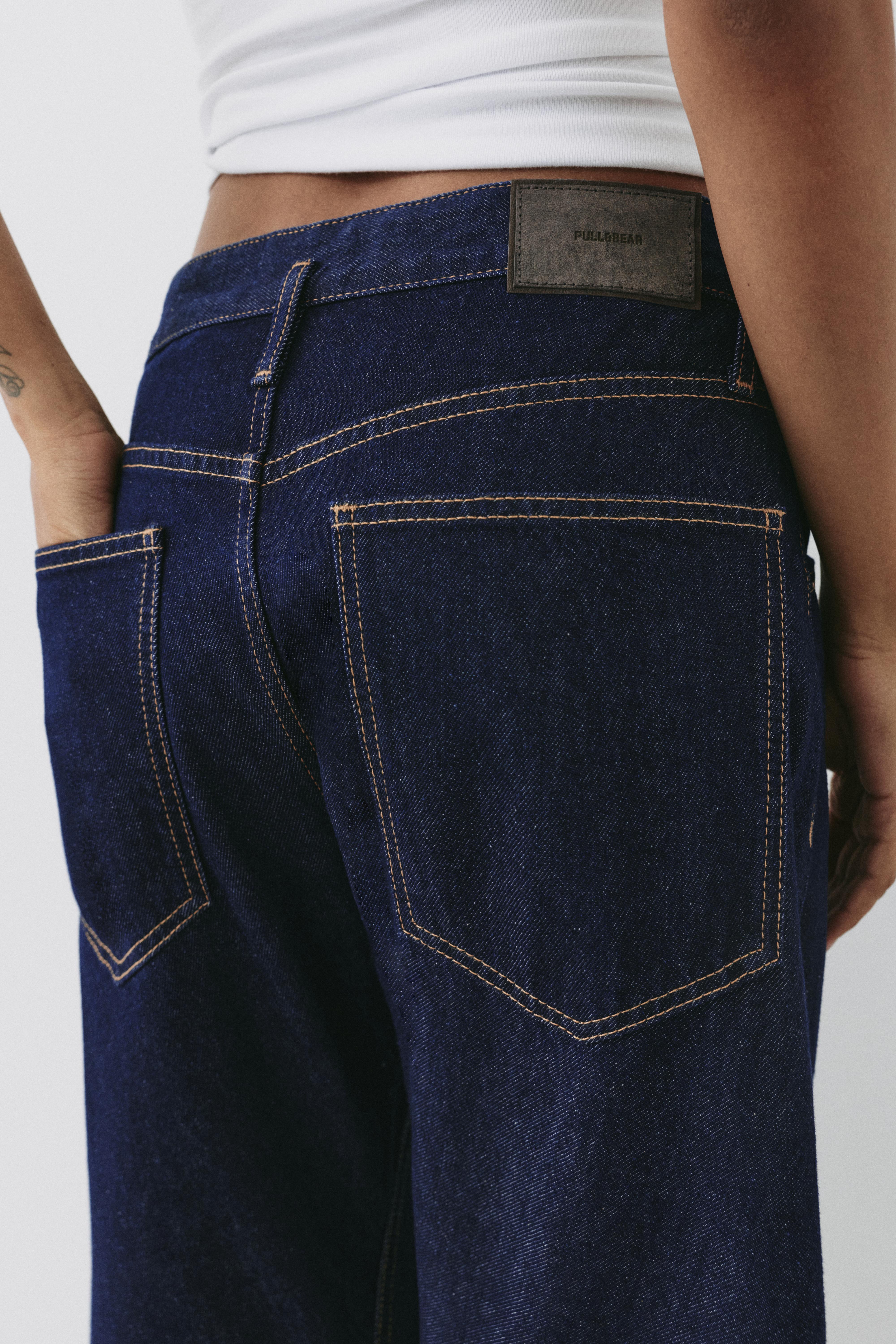 Low-rise barrel jeans — Navy