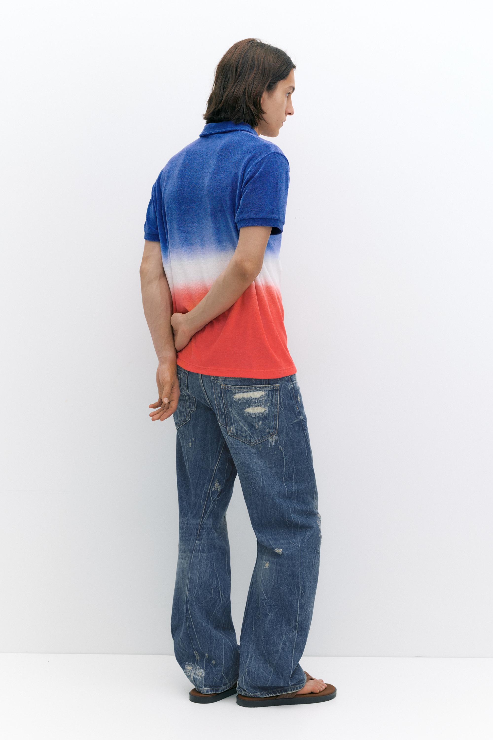 Pleasures x STWD ombré polo shirt — Blue