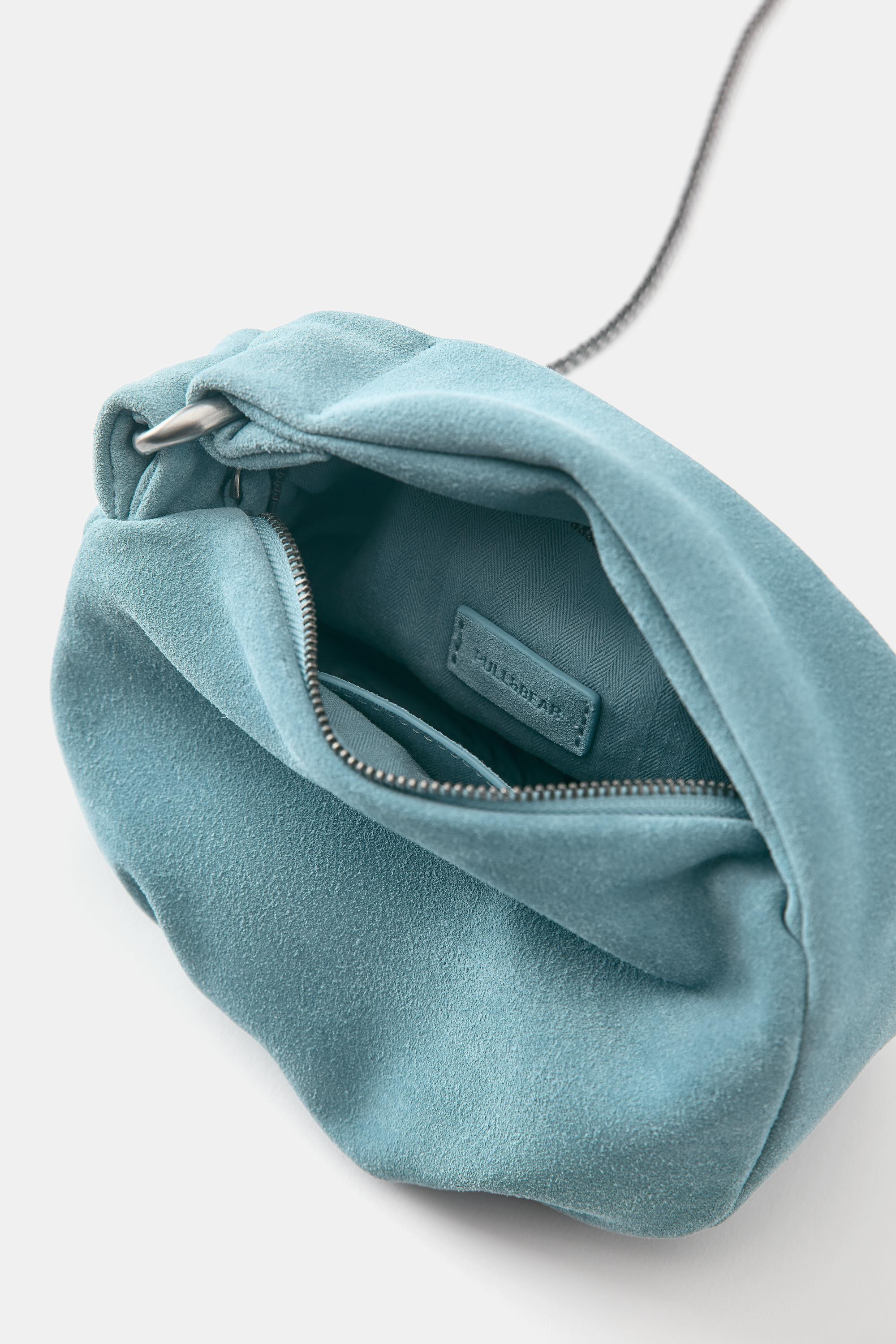 Mini leather handbag — Blue