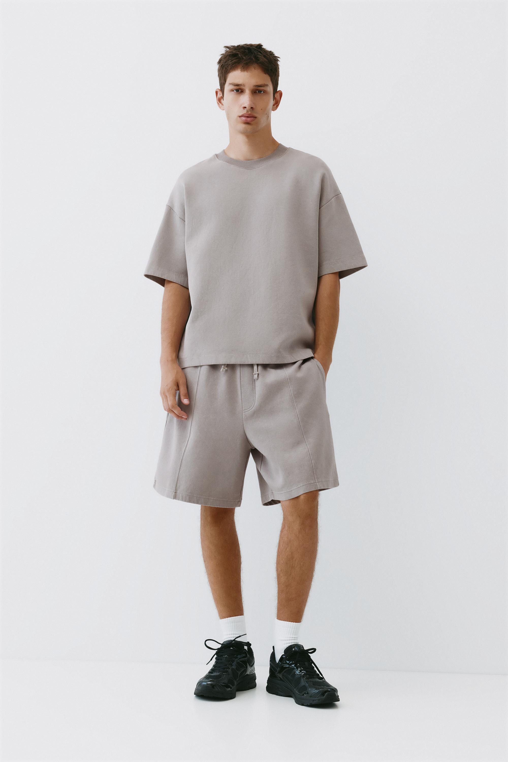 Interlock short sleeve sweatshirt — Grey marl