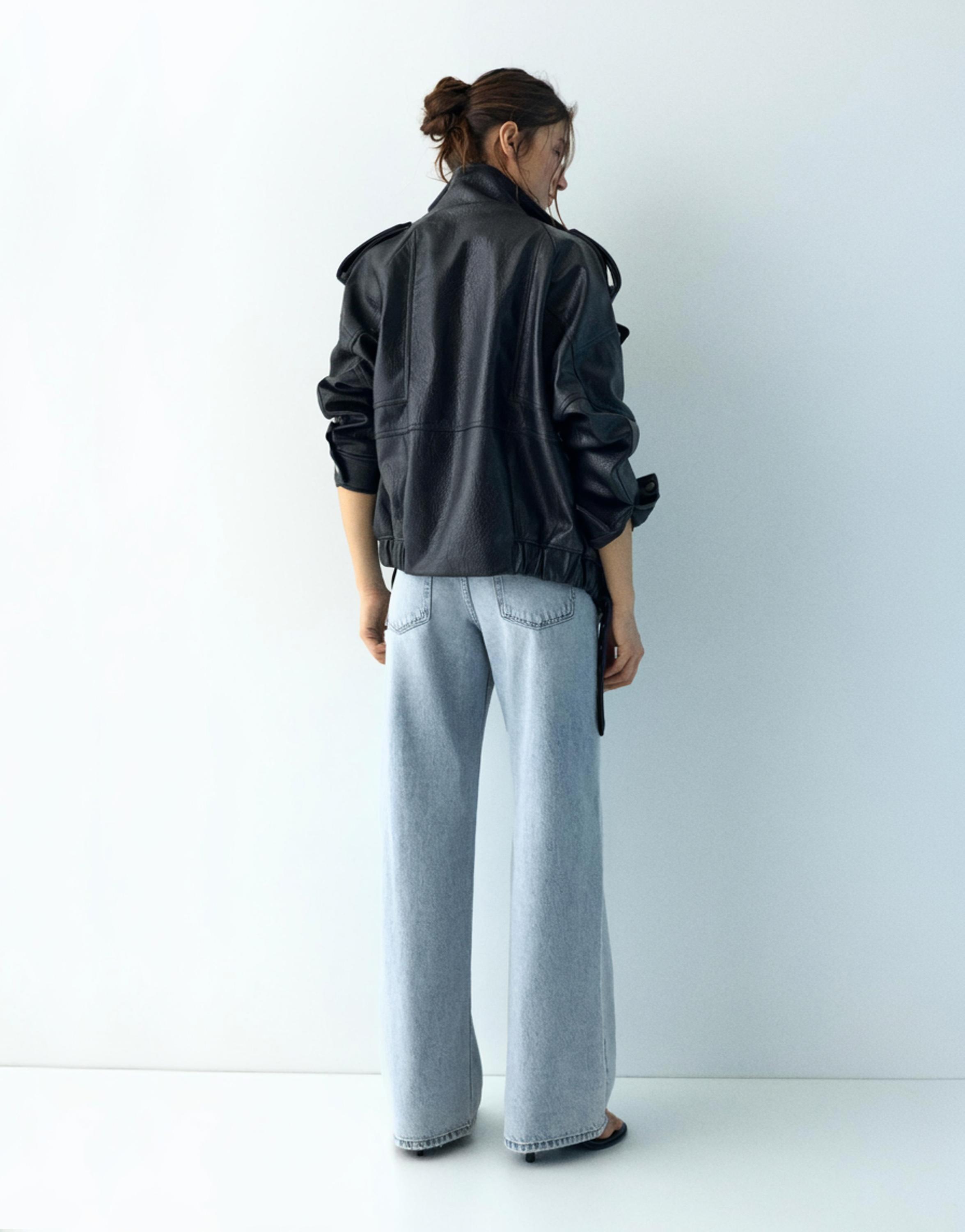 Baggy straight payetli jean - Görsel 7