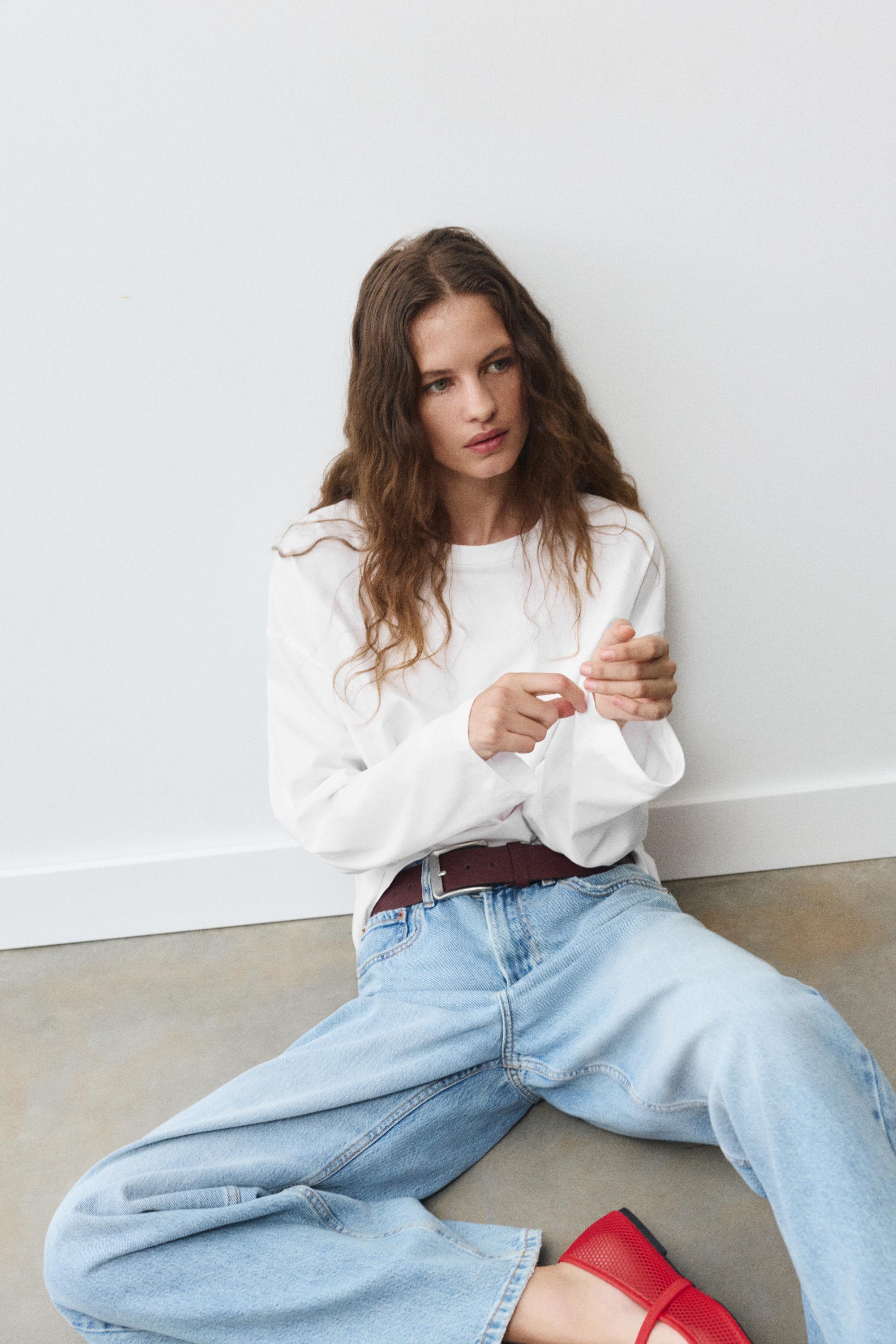 Boxy-fit long sleeve T-shirt — White