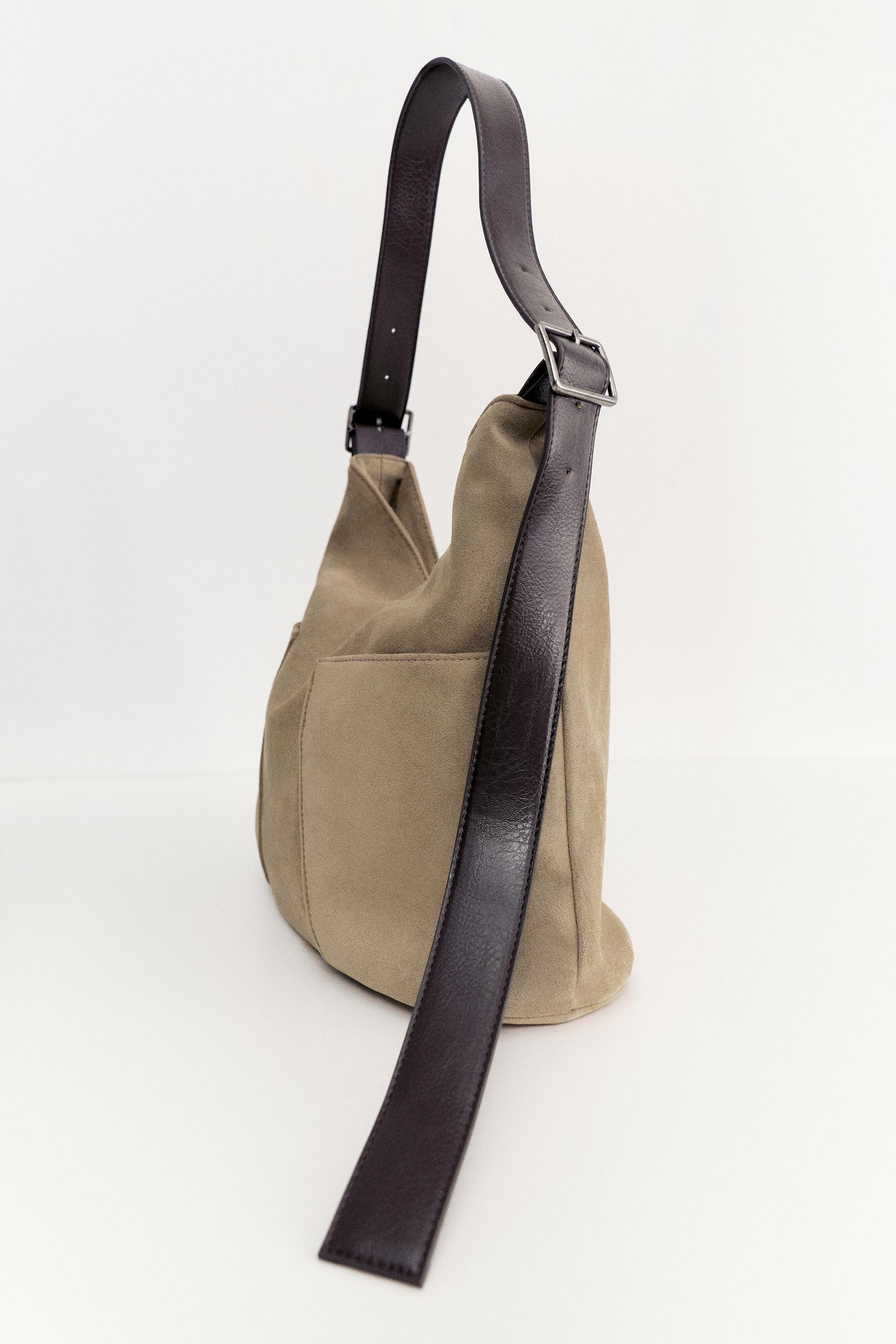 Contrasting shopper bag — Taupe