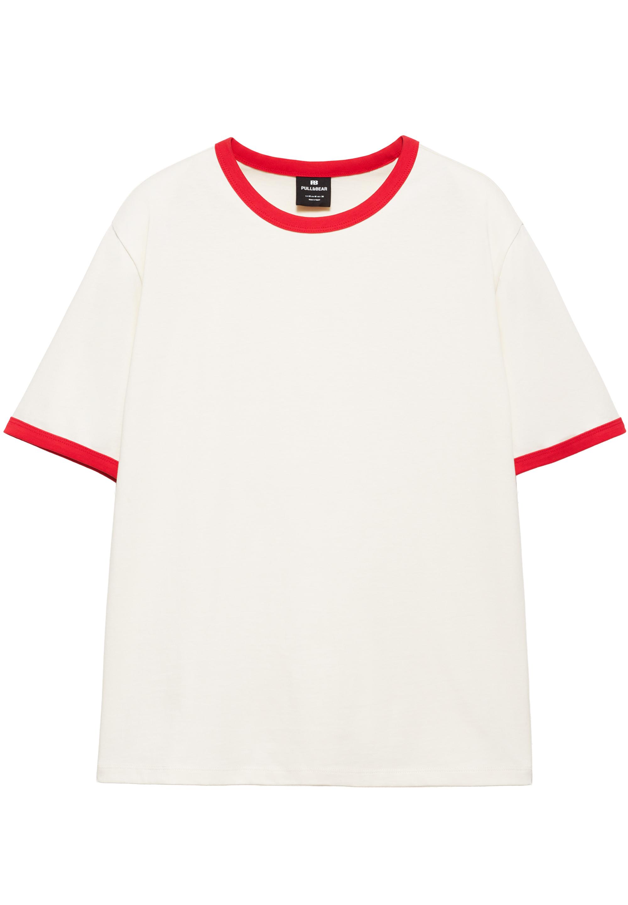 Contrast trim T-shirt — Red