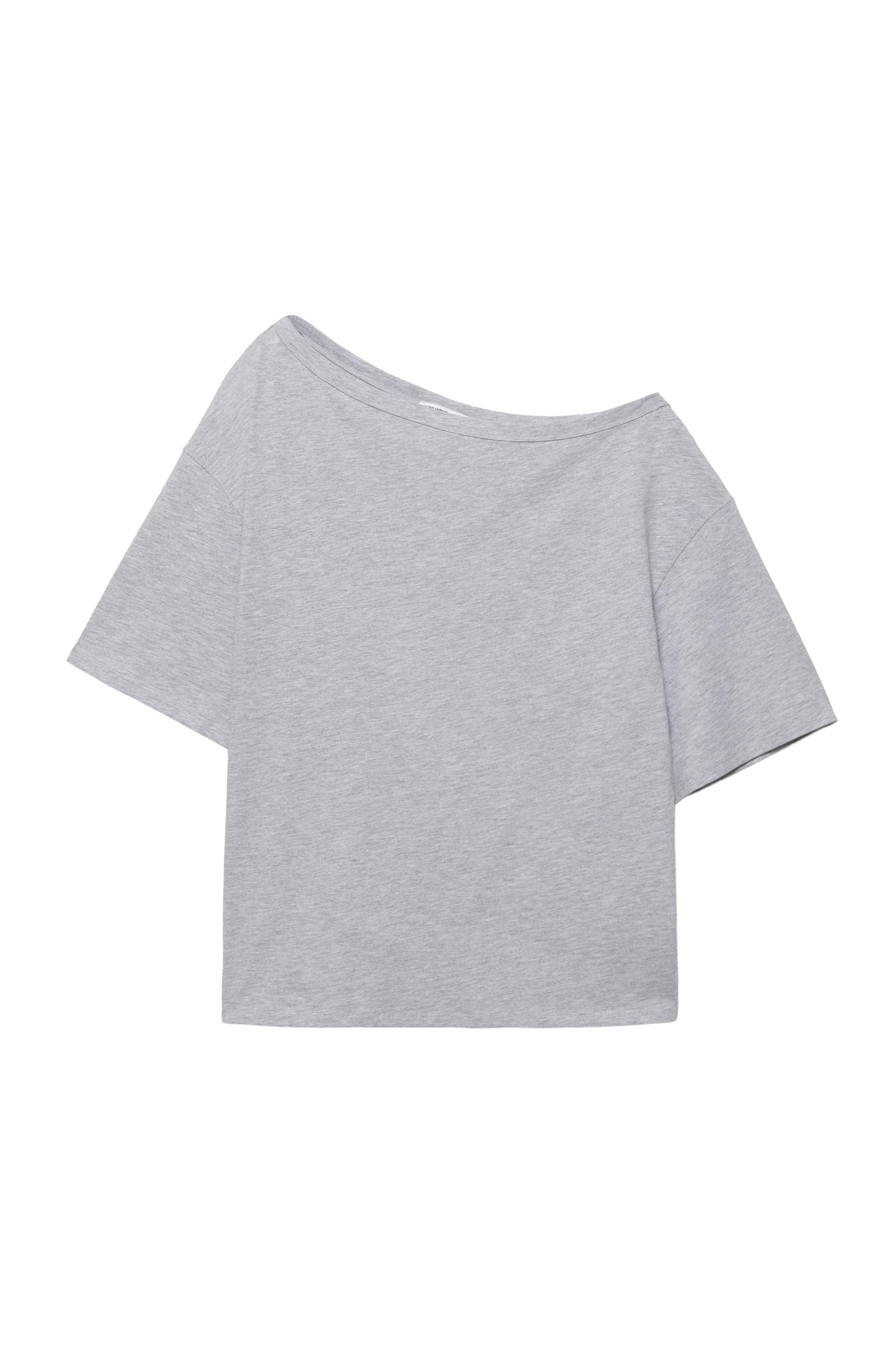 Asimetrik kısa kollu t-shirt - Görsel 5