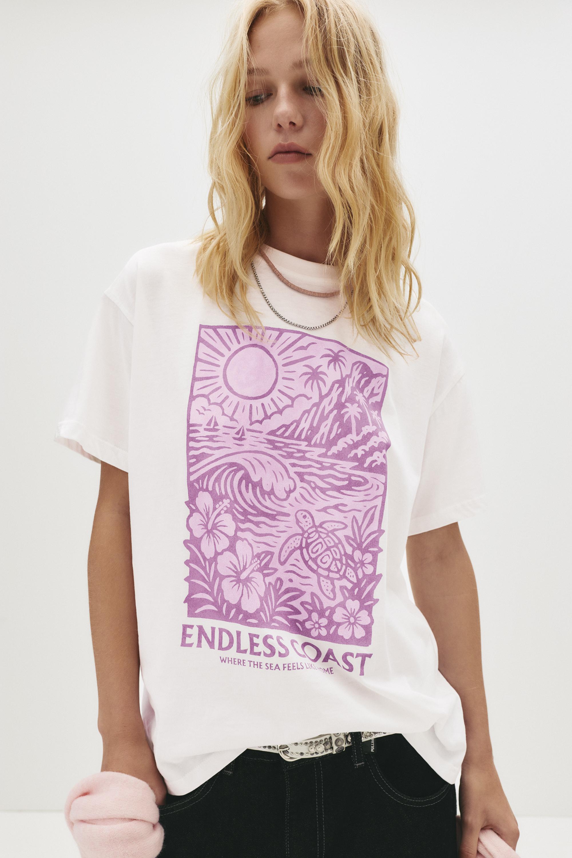 T-Shirt Mit Summer Coast Grafik