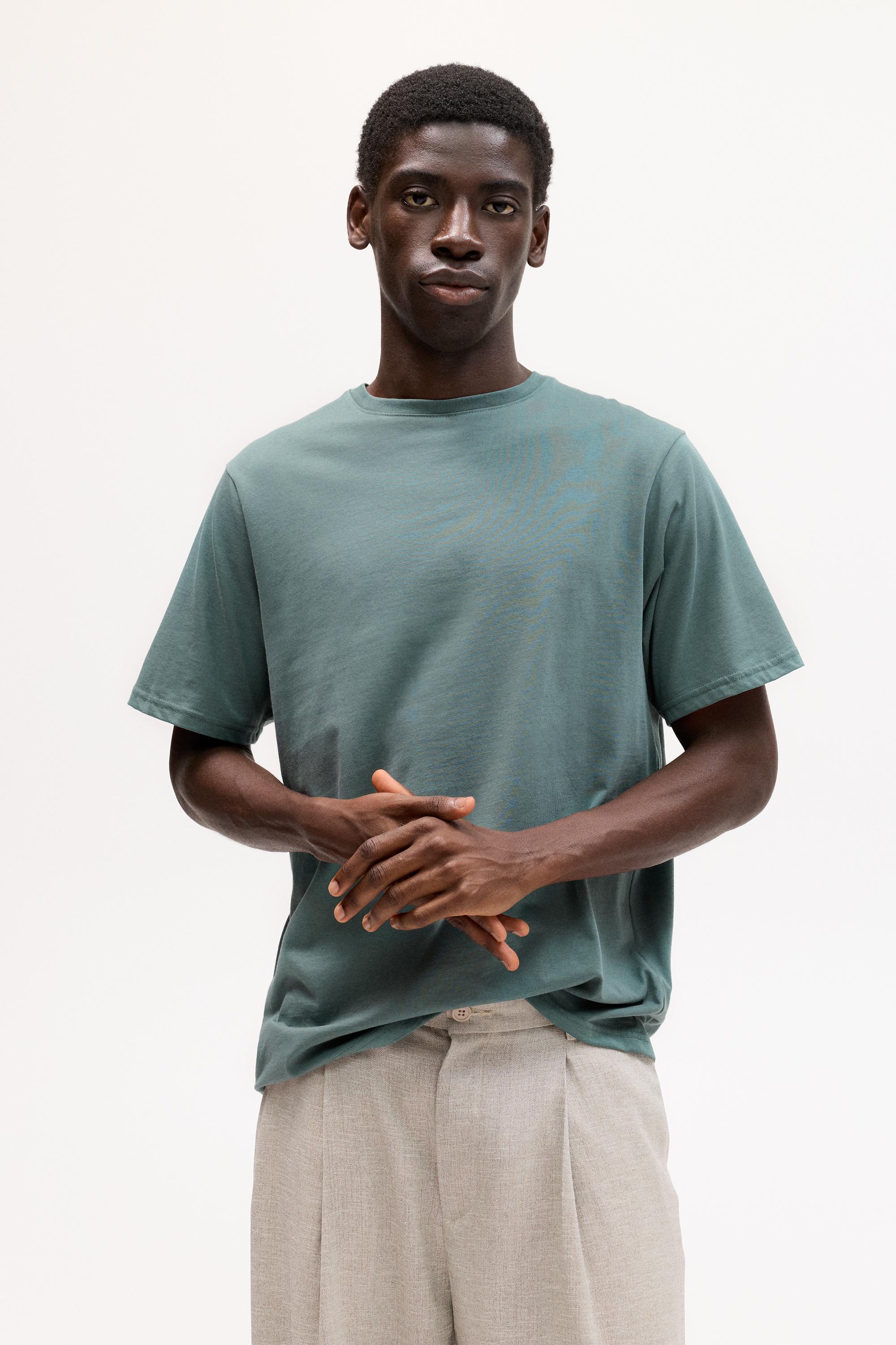 Basic-T-Shirt Mit Kurzen Ärmeln Aus Baumwolle