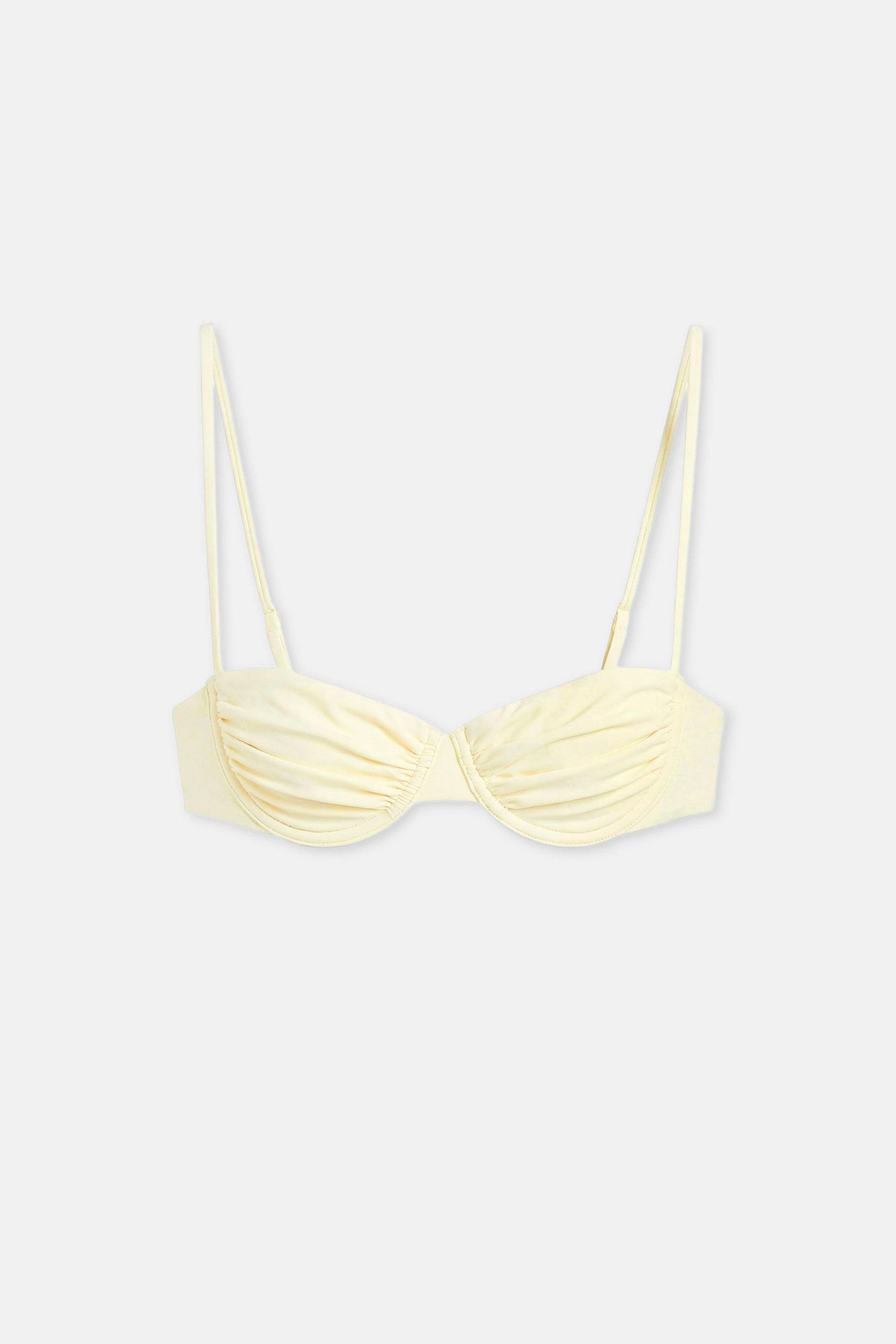 Balconette bikini top — Pastel yellow