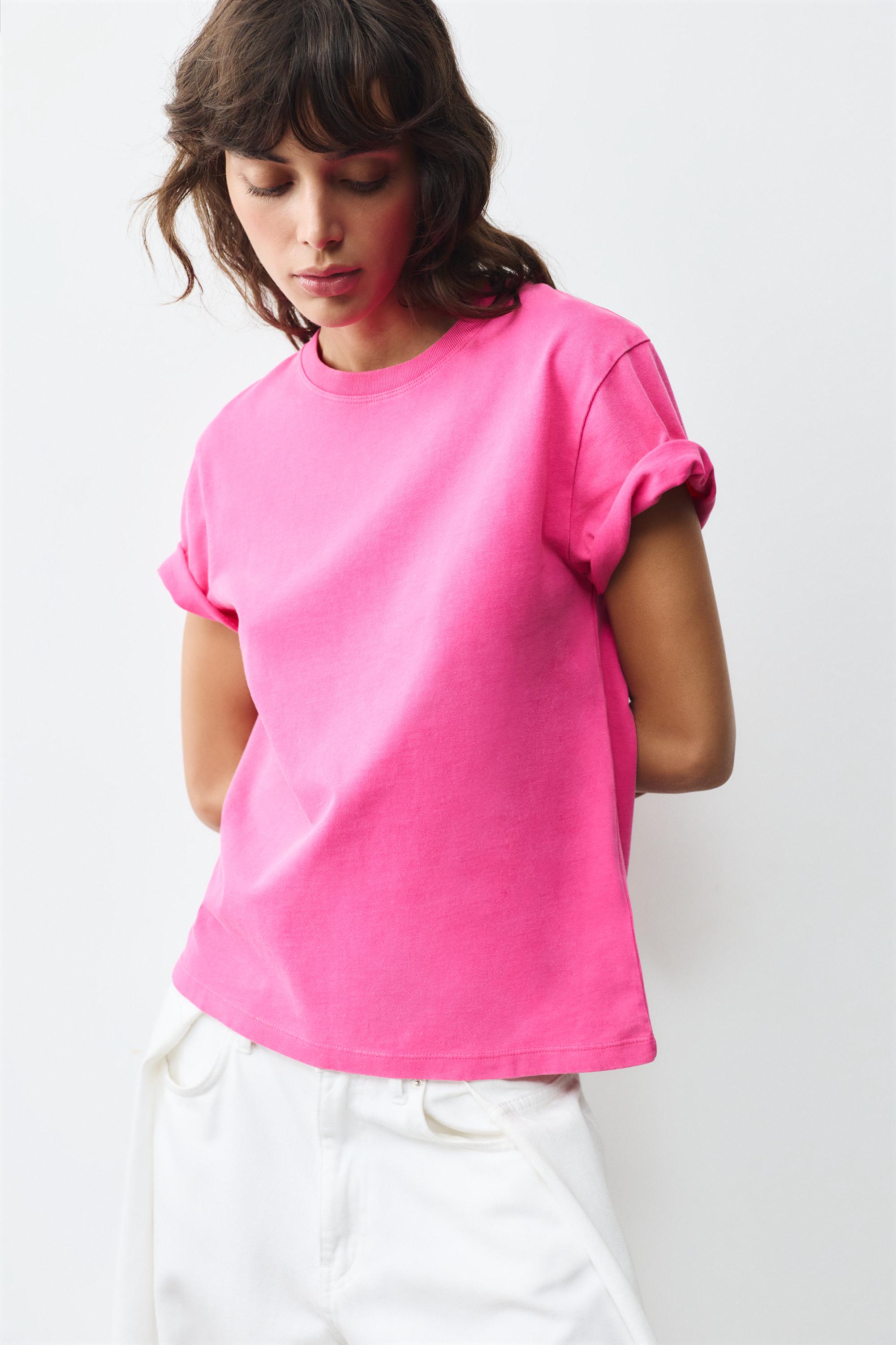Short sleeve T-shirt 100% cotton — Fuchsia