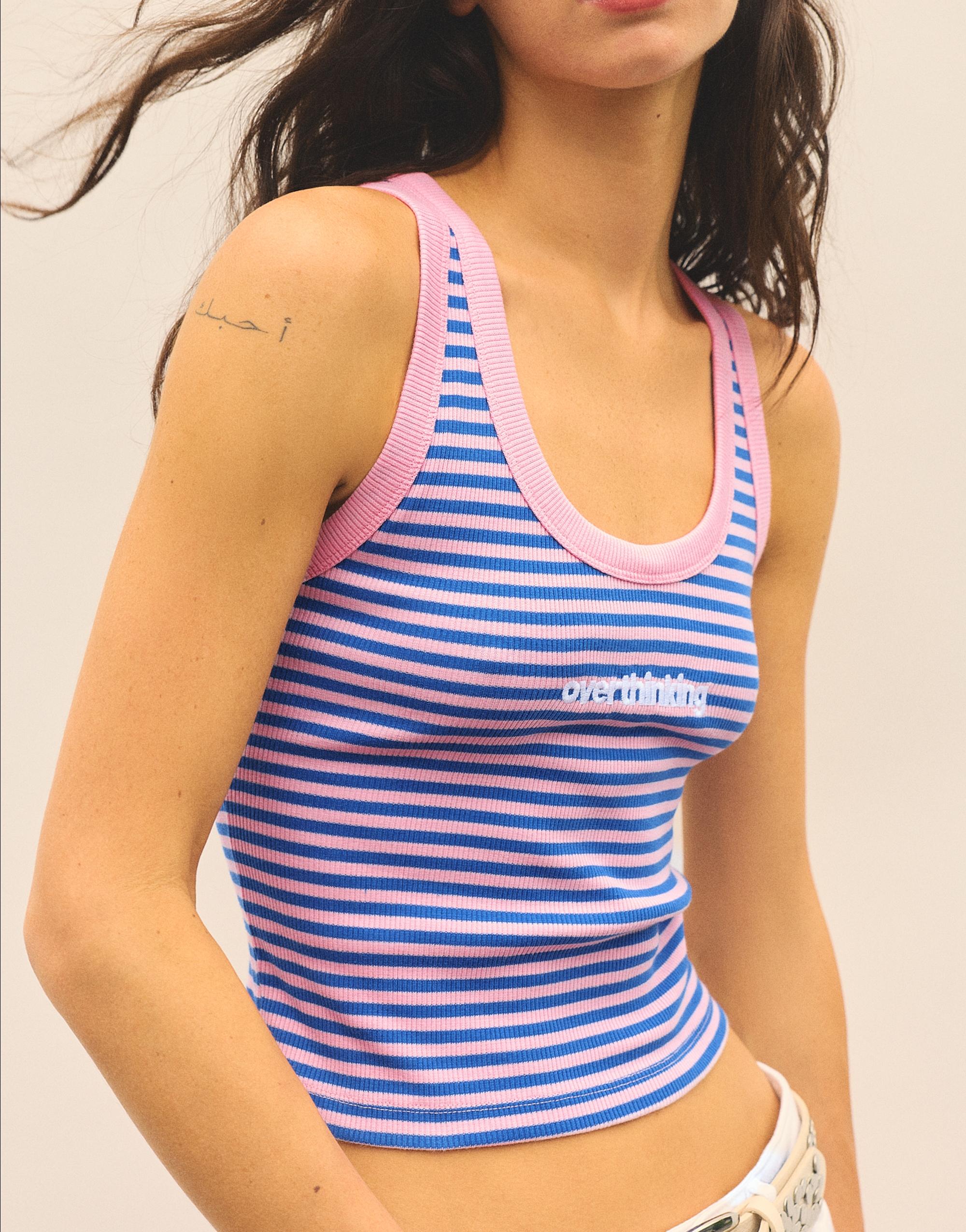 Striped tank top — Deep blue