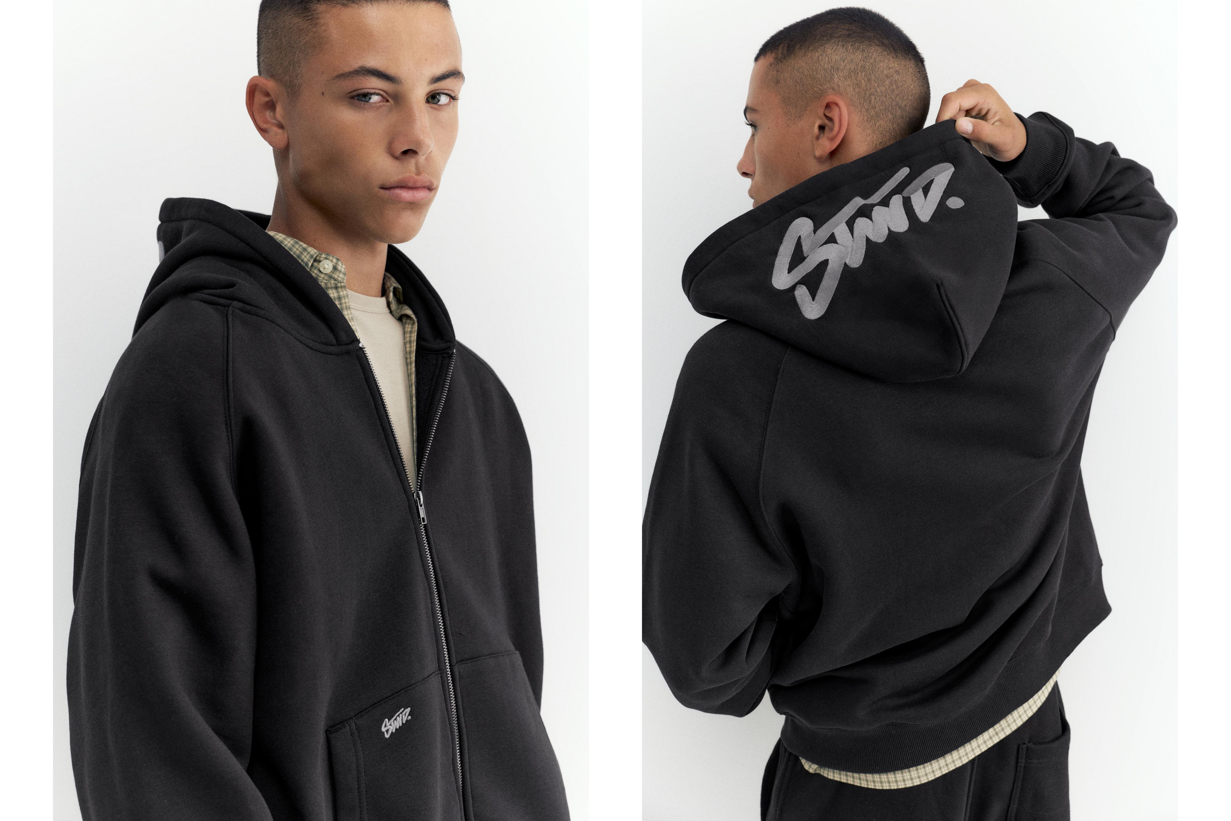 STWD zip-up hoodie — Black