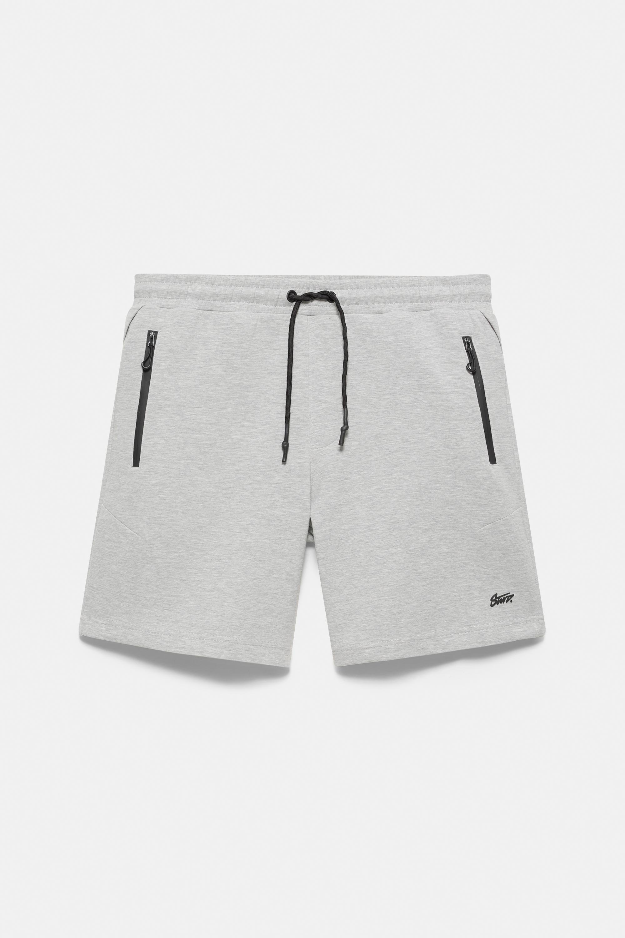 Regular fit jogger Bermuda shorts — Grey marl