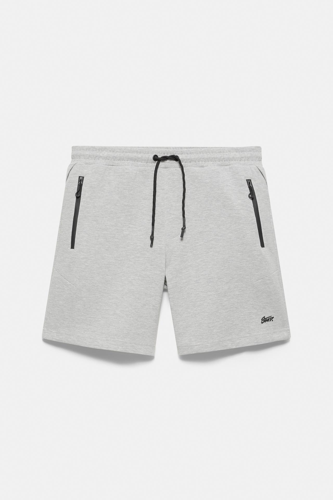 Regular fit jogger Bermuda shorts — Grey marl