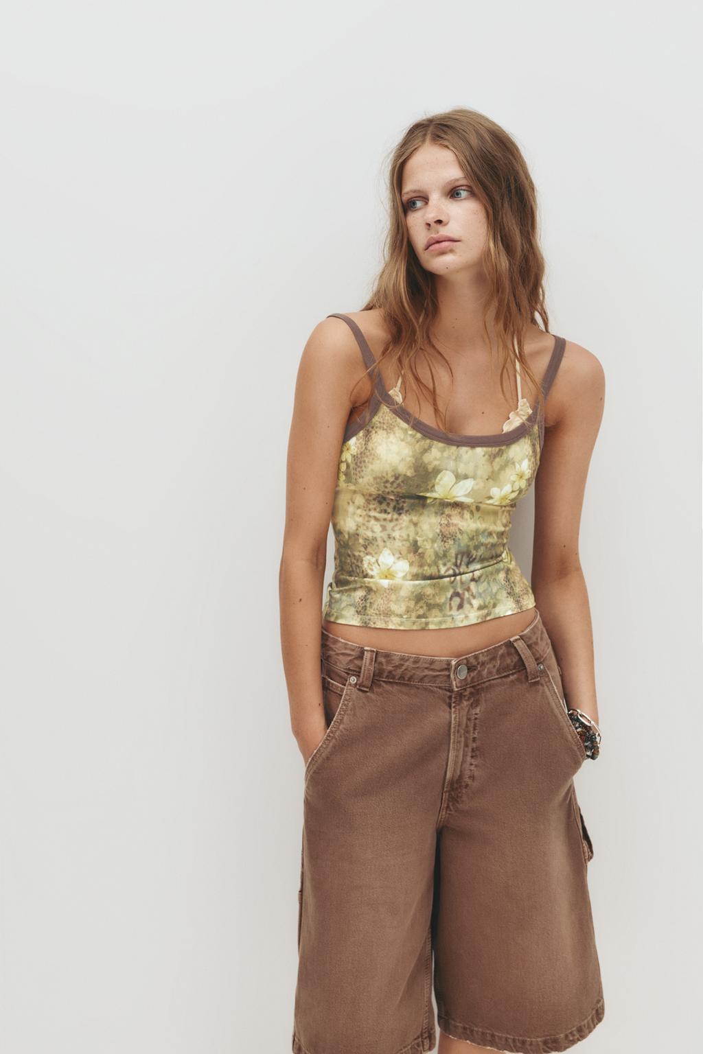 Top tirantes flores PULL&BEAR - Main Image