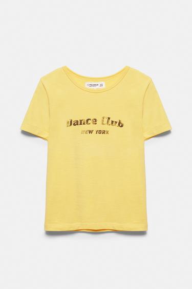 Short sleeve slogan T-shirt — Mustard 3