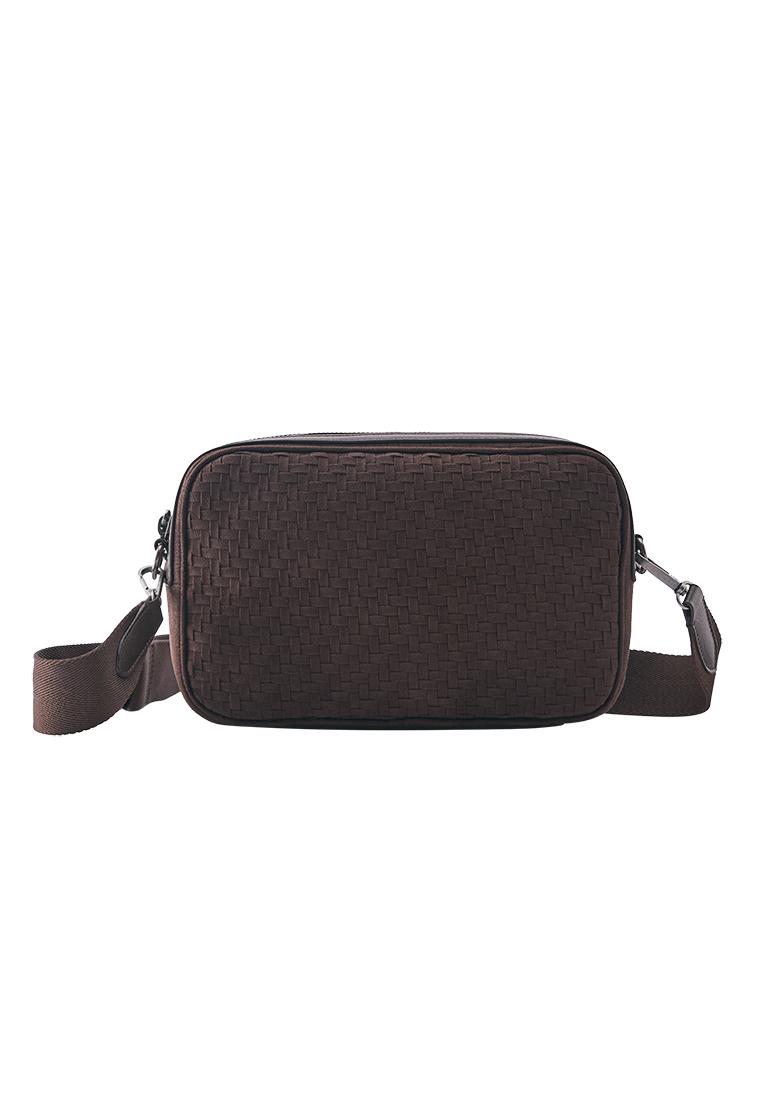 Woven crossbody bag — Brown