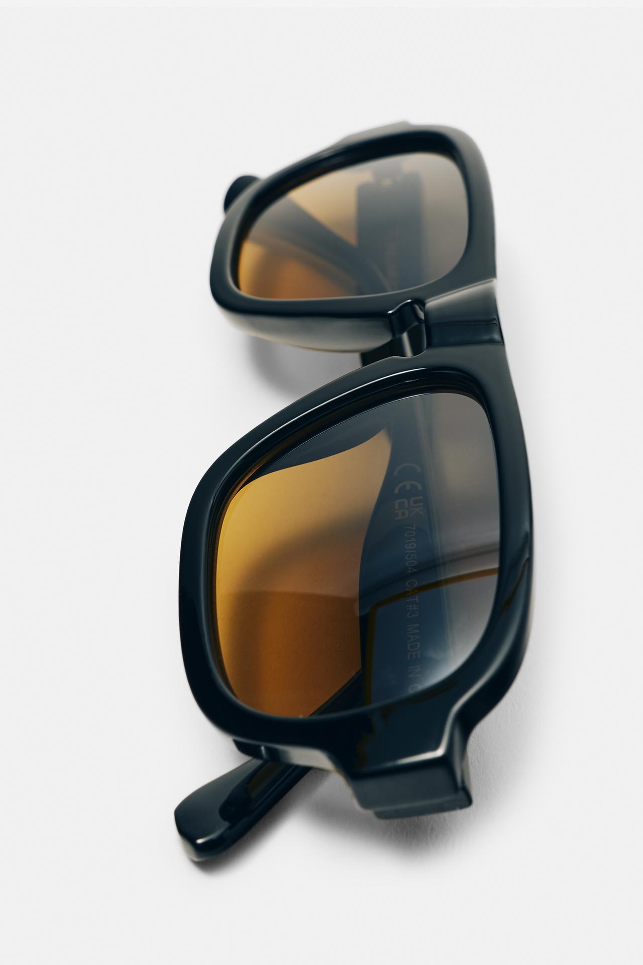 Resin aviator sunglasses — Black