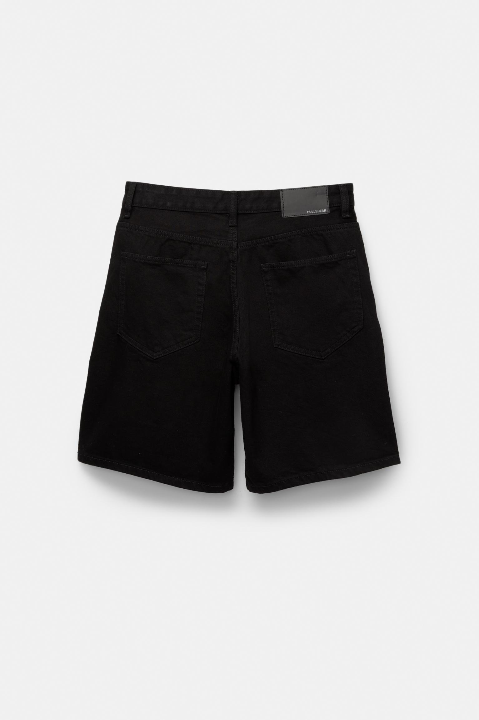 Standard denim Bermuda shorts — Black