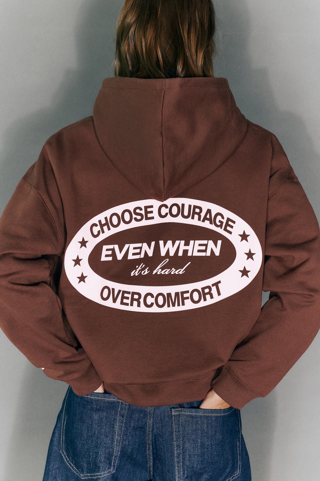 Graphic hoodie — Brown