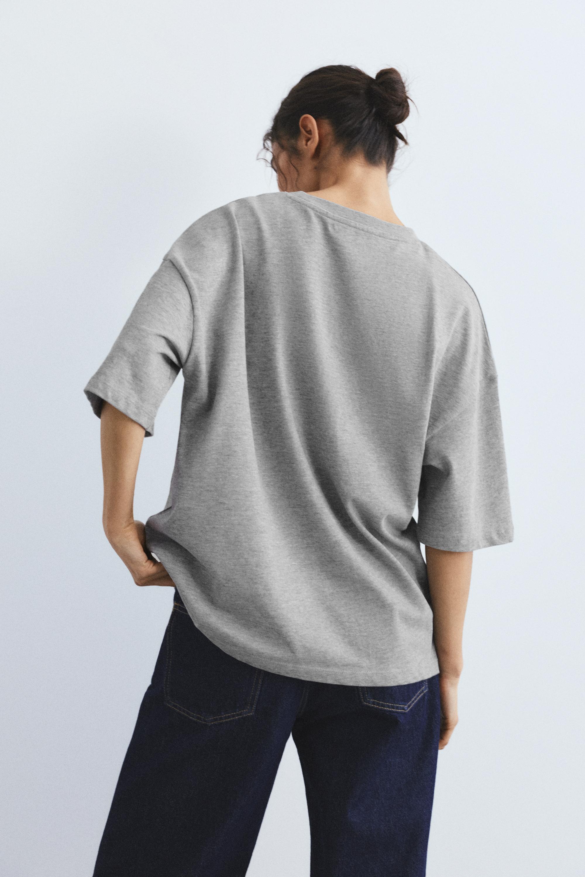 Oversize short sleeve T-shirt — Grey marl