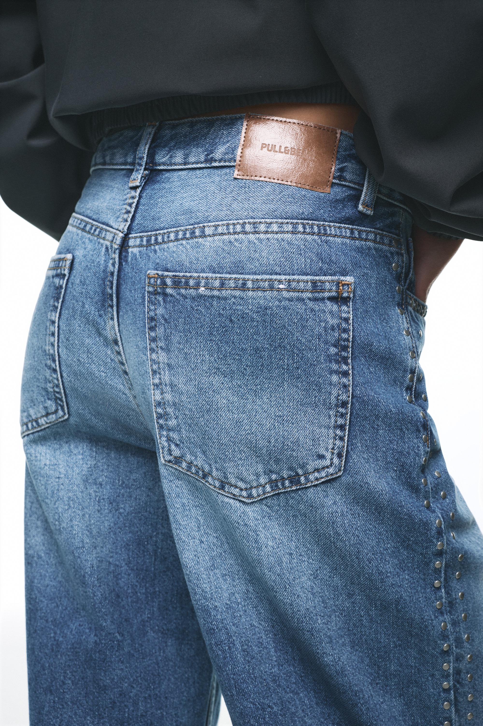 Zımbalı geniş paça jean - Görsel 58