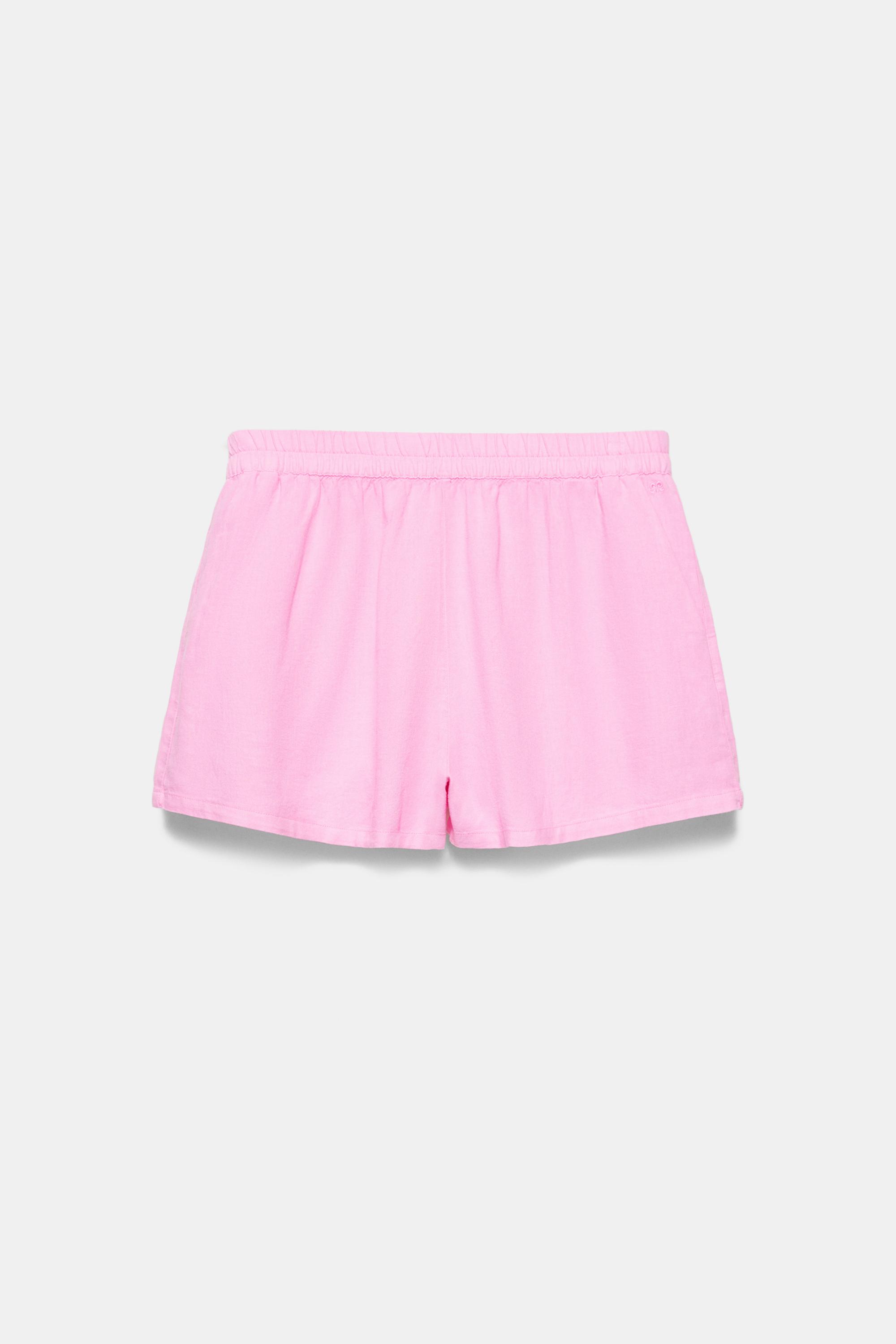 Linen blend shorts — Pink