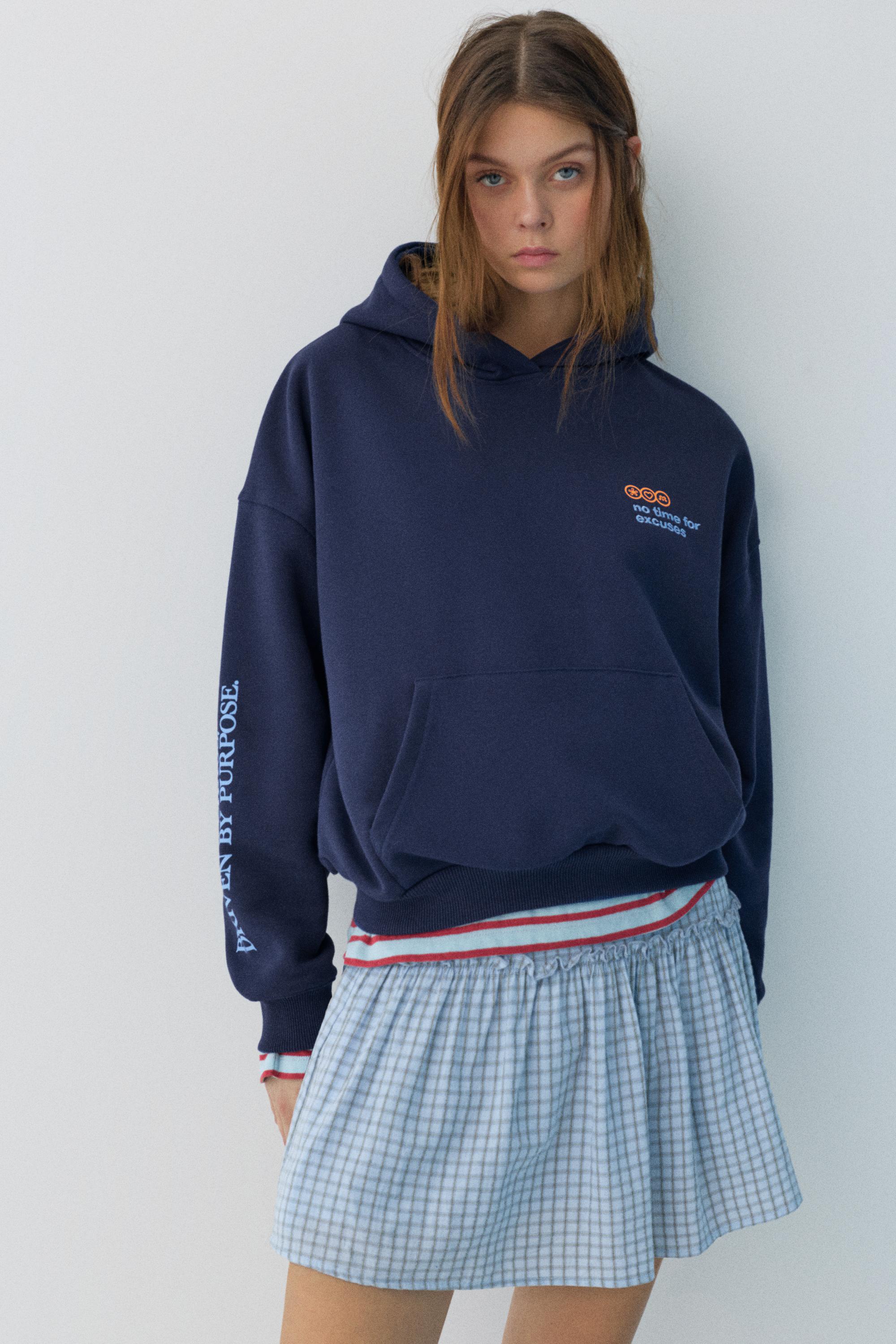 Graphic hoodie — Navy