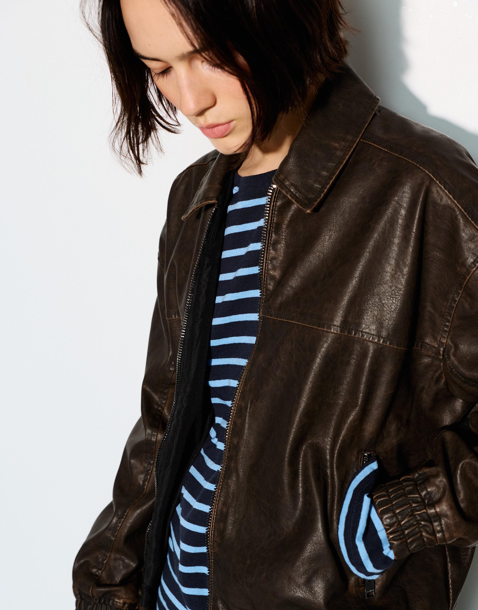 Suni Deri Baba Kesim Ceket - Görsel 135