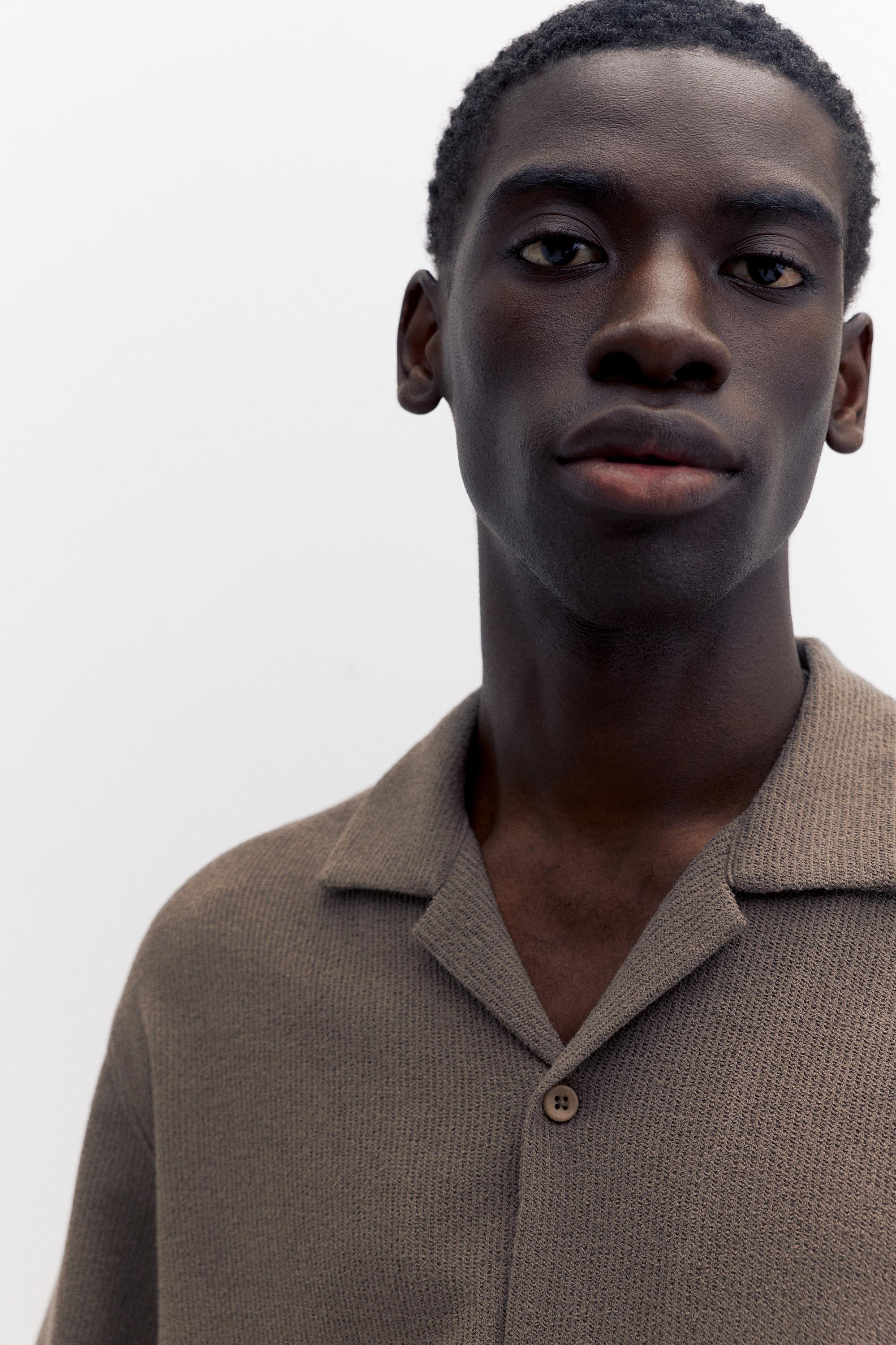 Terrycloth short sleeve shirt — Mole brown