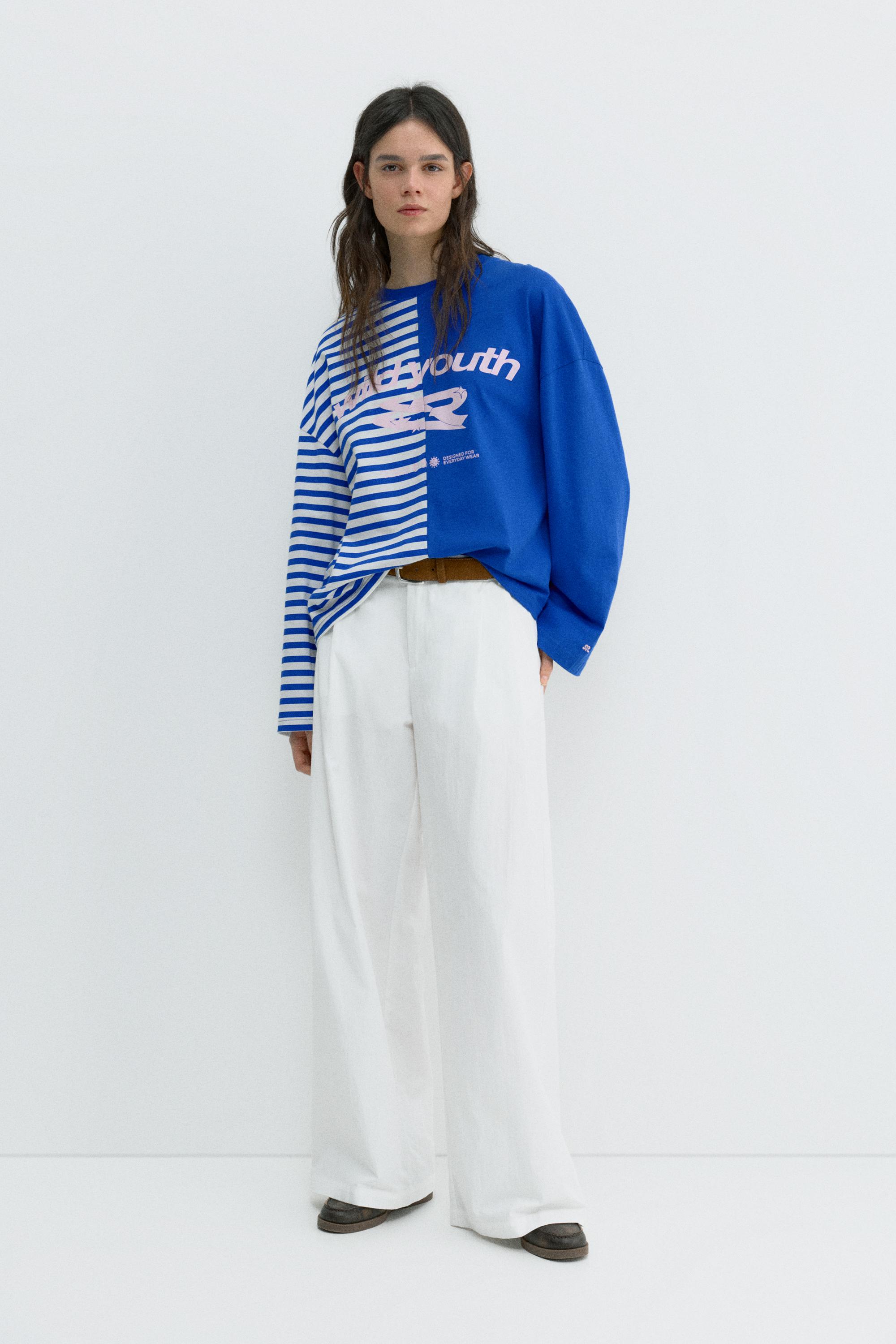 Graphic panel T-shirt — Dark blue