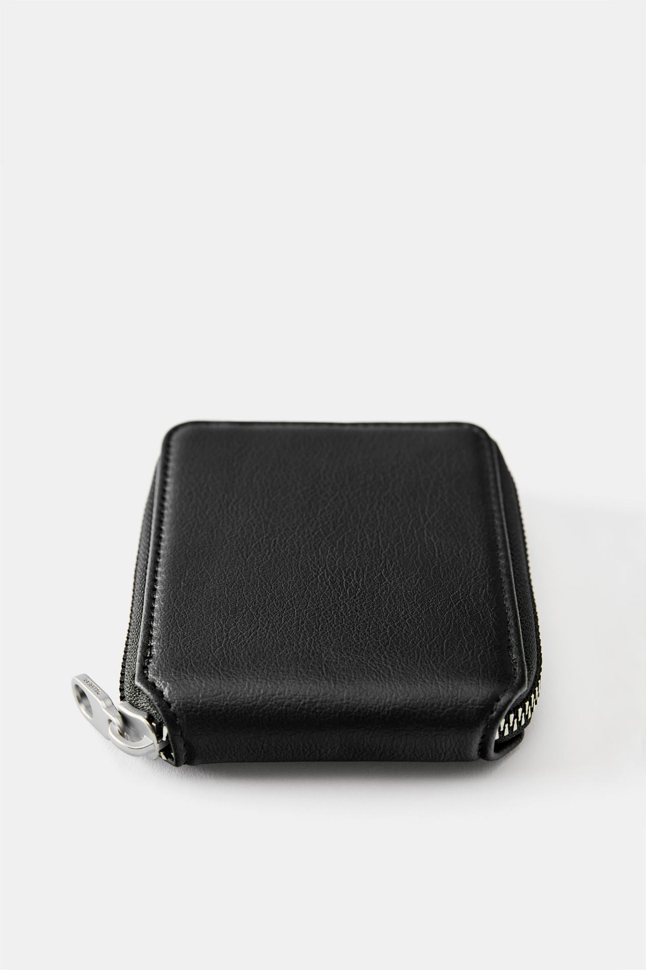 Plain suede wallet — Black