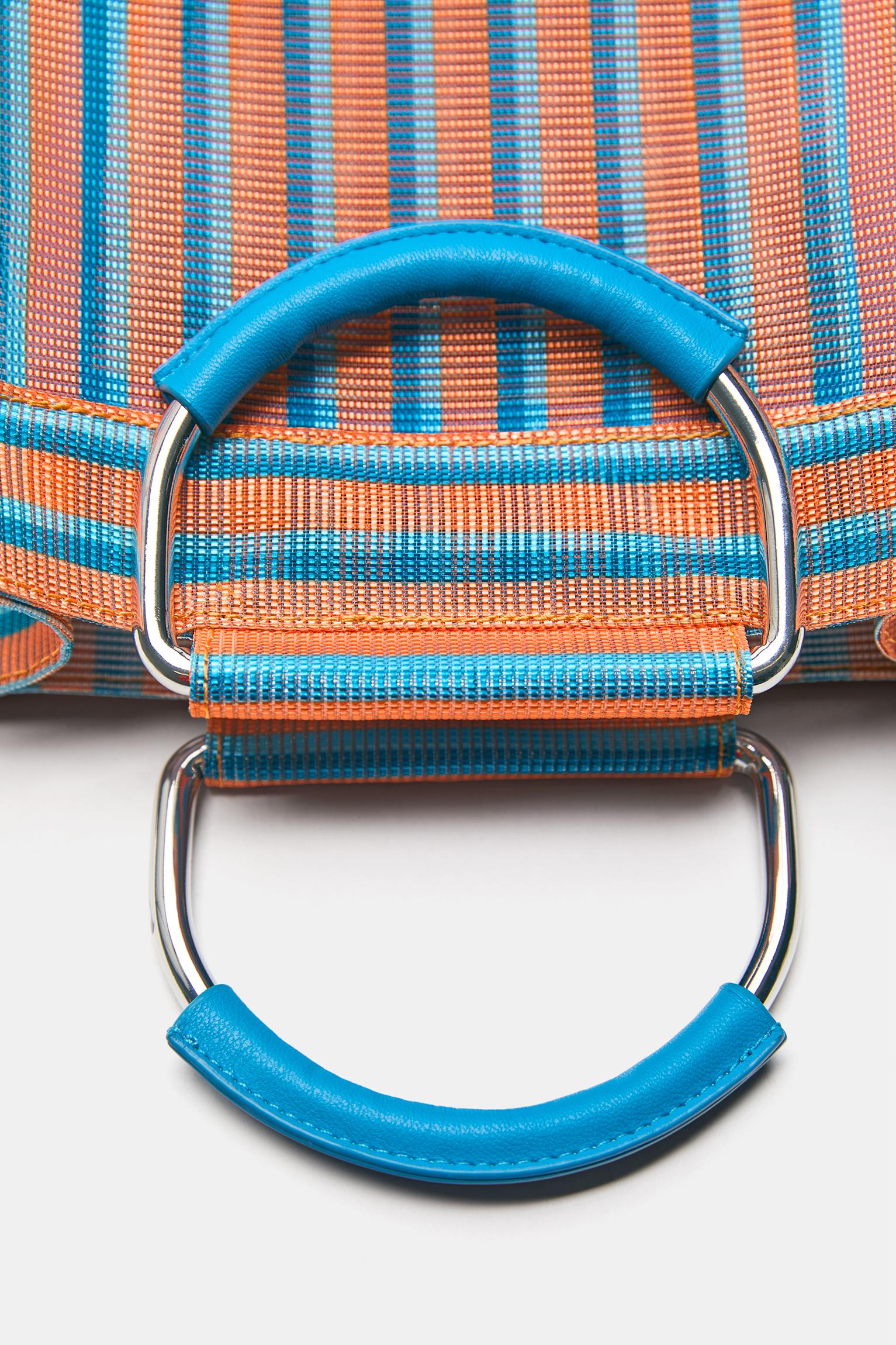 Striped handbag — Orange