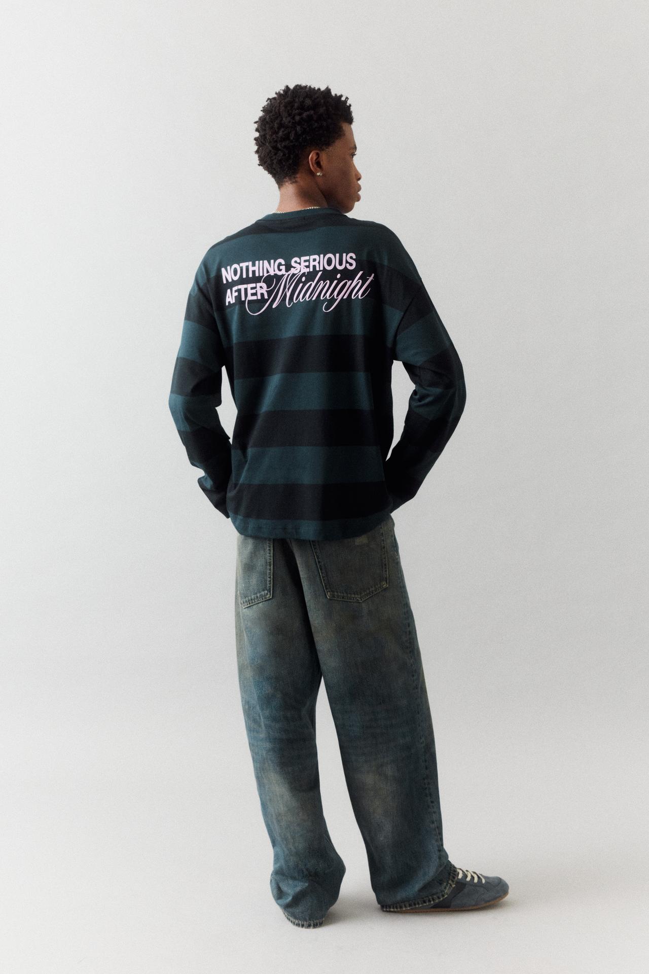 Striped text T-shirt — Striped