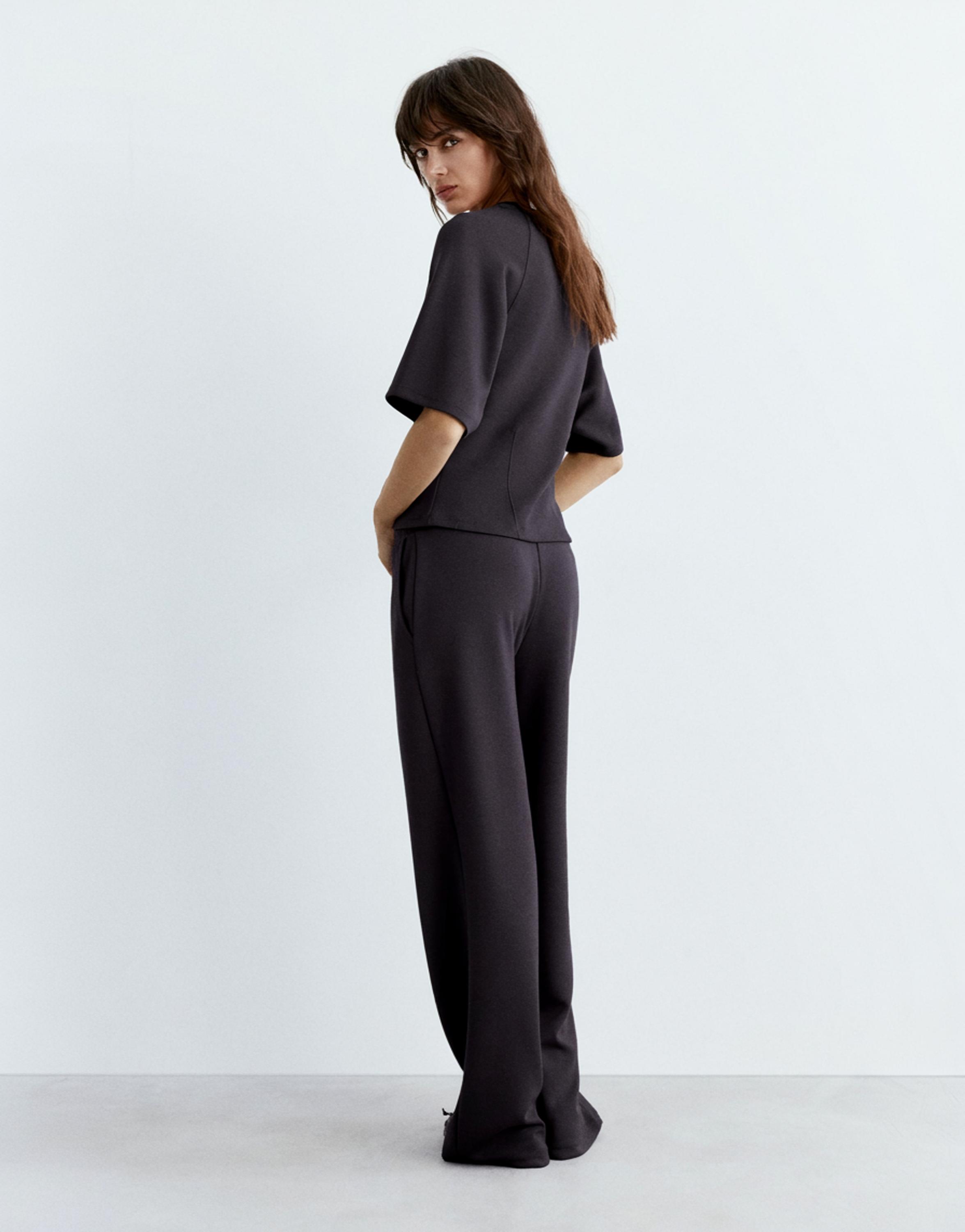 Soft touch short sleeve sweatshirt — Black