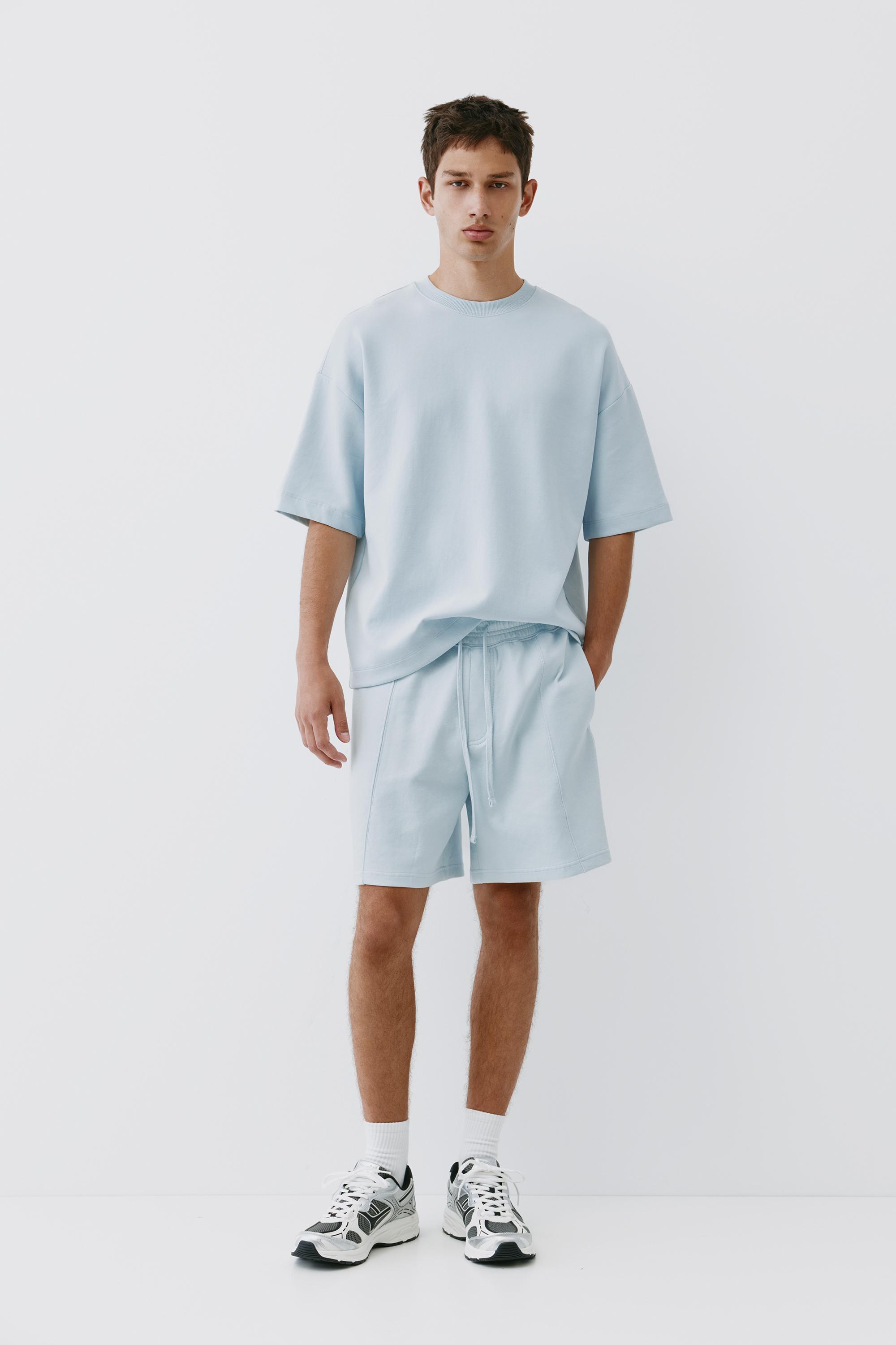 Interlock short sleeve sweatshirt — Sky blue