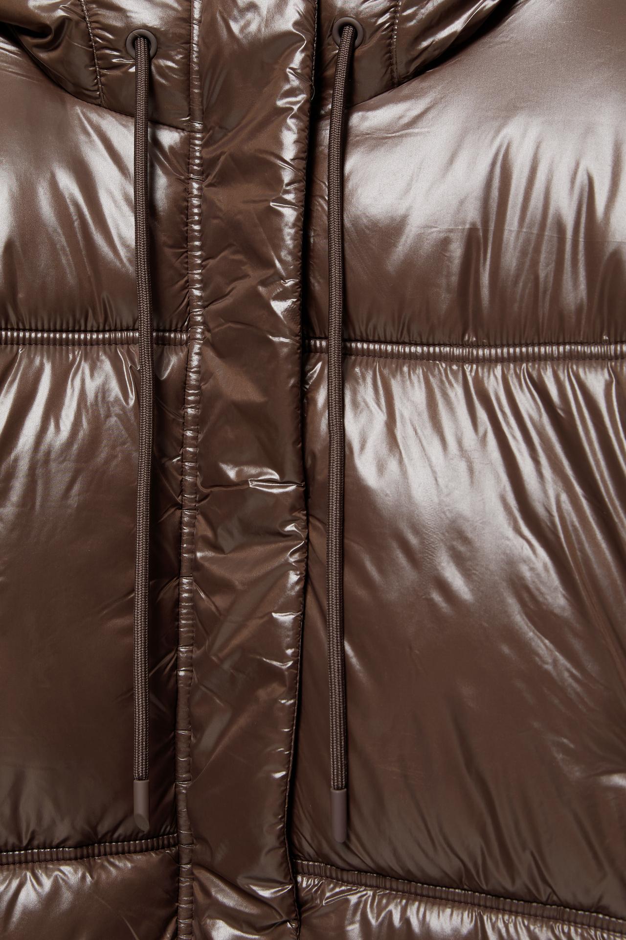 Puffer jacket with hood — Brown