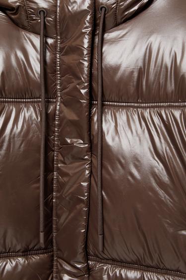Puffer jacket with hood — Brown 7