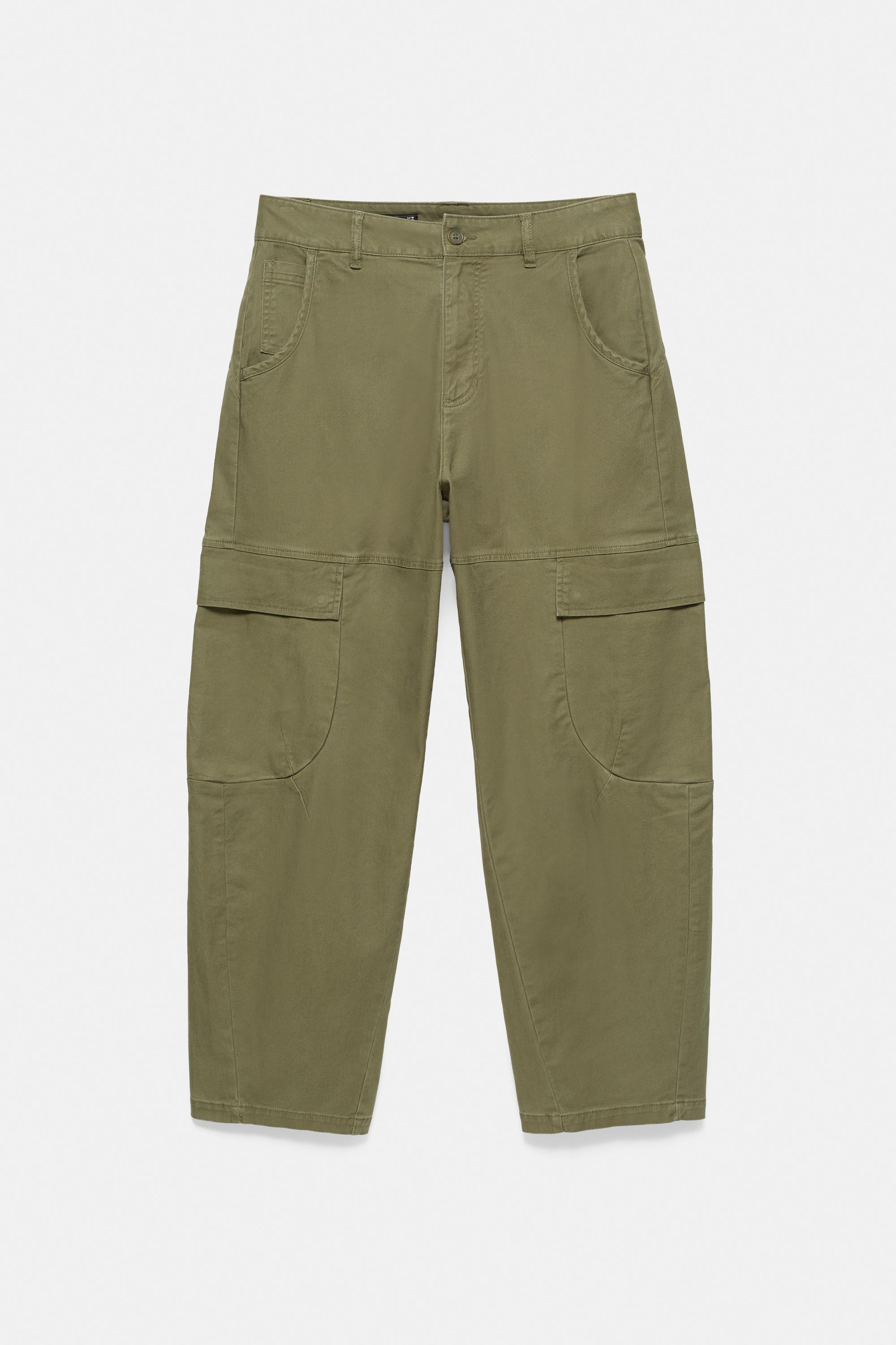 Barrel cargo trousers — Khaki