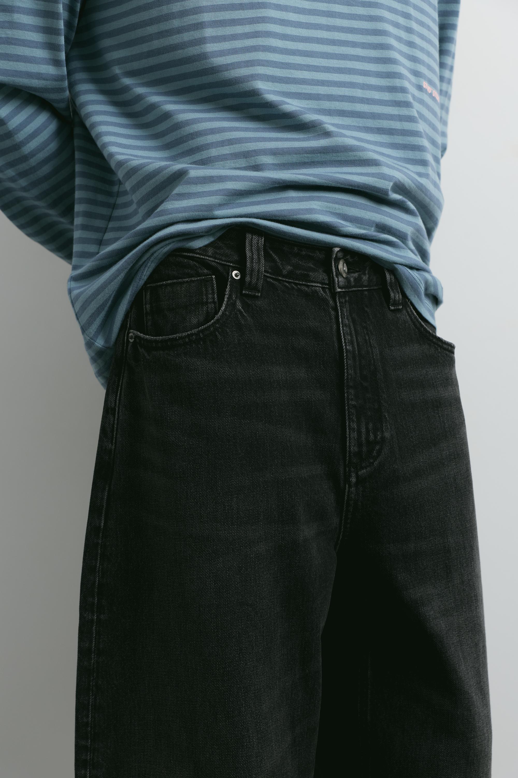 Balloon-fit baggy jeans — Faded black
