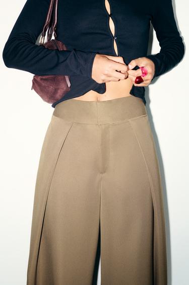 Balloon fit darted trousers — Dark camel 5