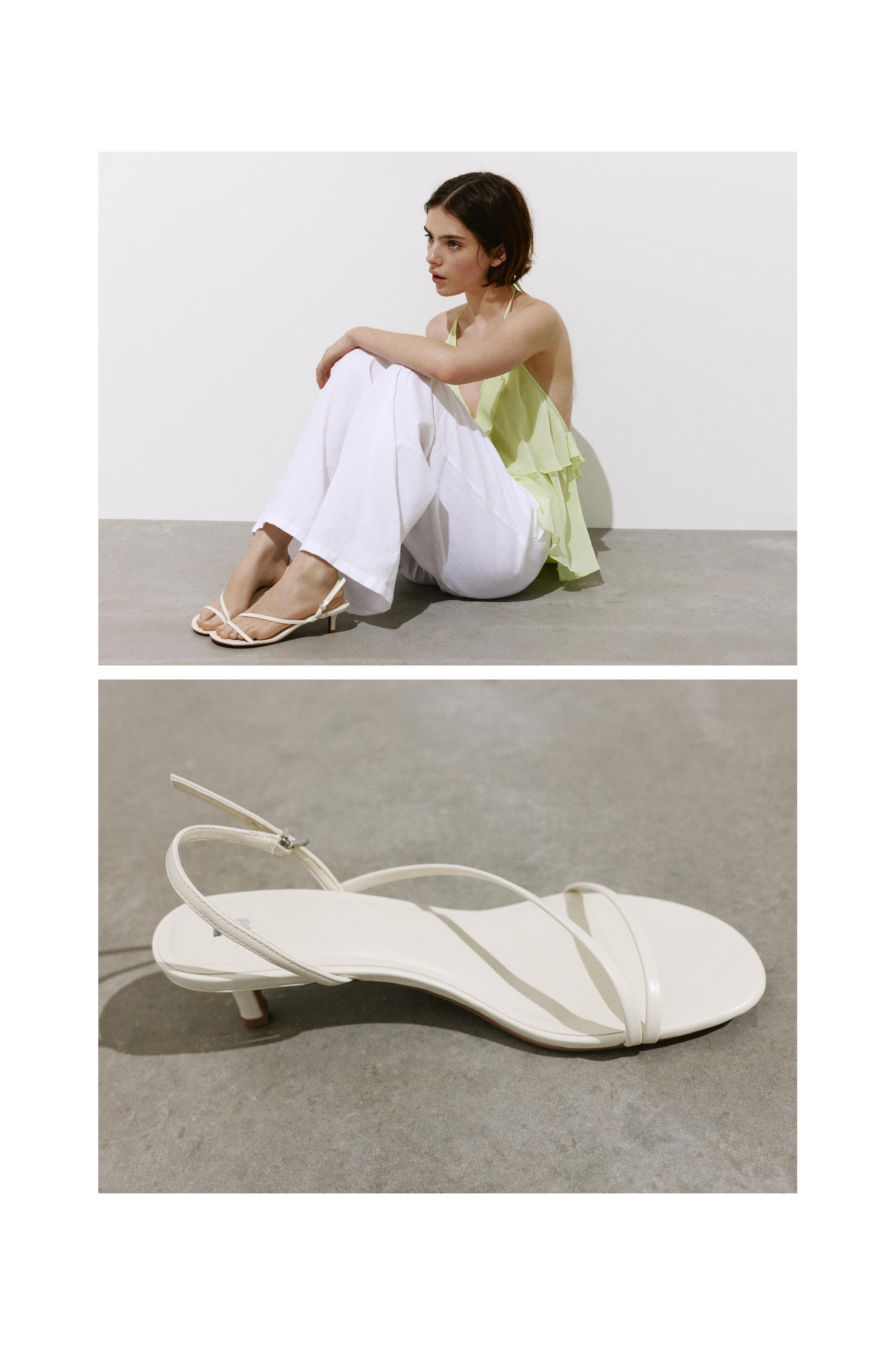 Strappy heeled sandals — White