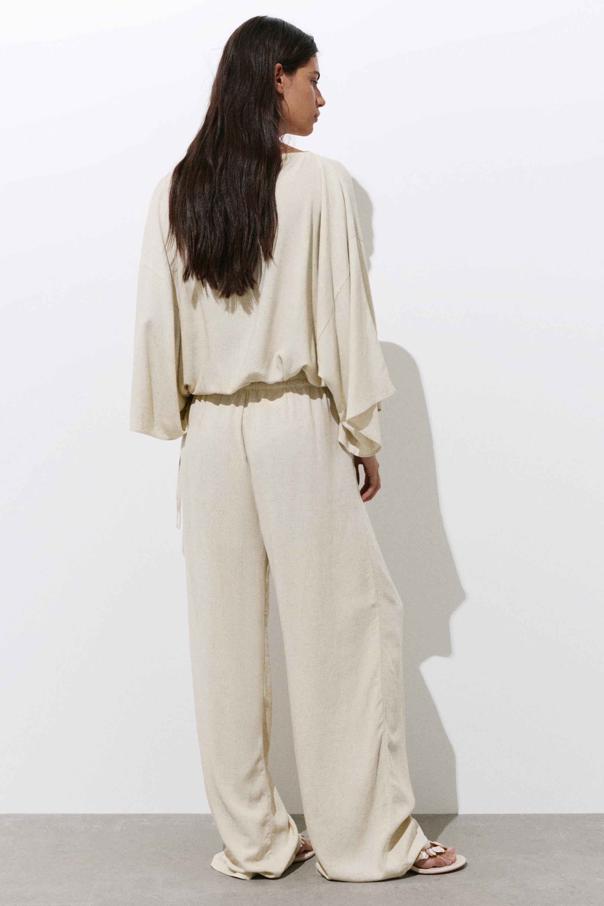 Flowing darted trousers — Sand