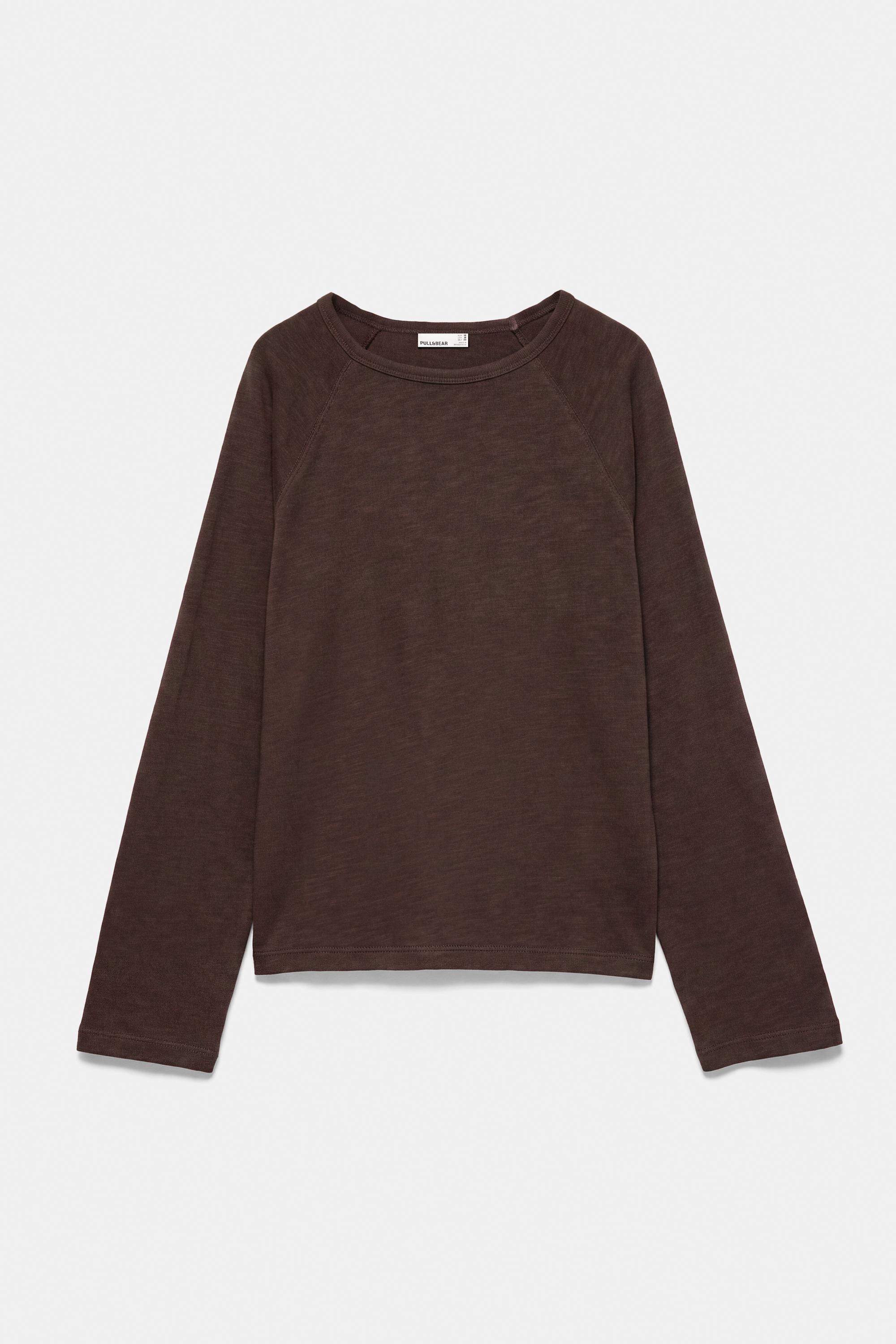 Long sleeve raglan T-shirt — Brown