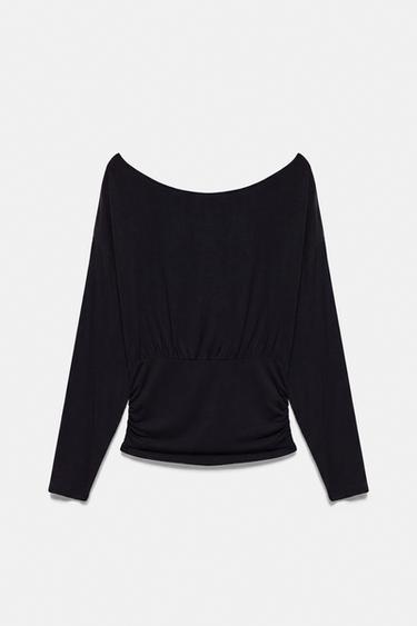Asymmetric top with waistband — Black 8